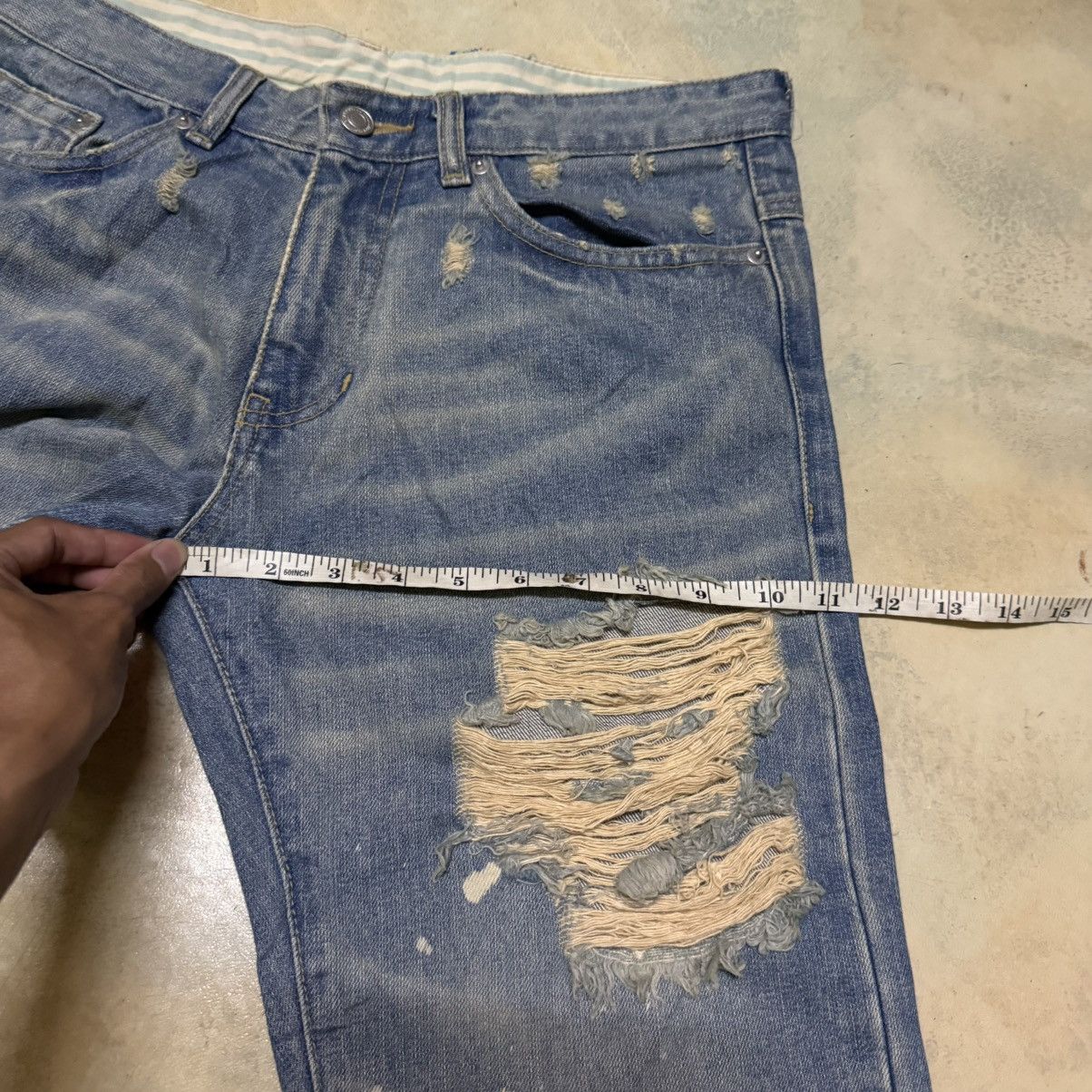 Japanese Brand Japanese Brand Distressed Denim Jeans Size US 32 / EU 48 - 9 Thumbnail