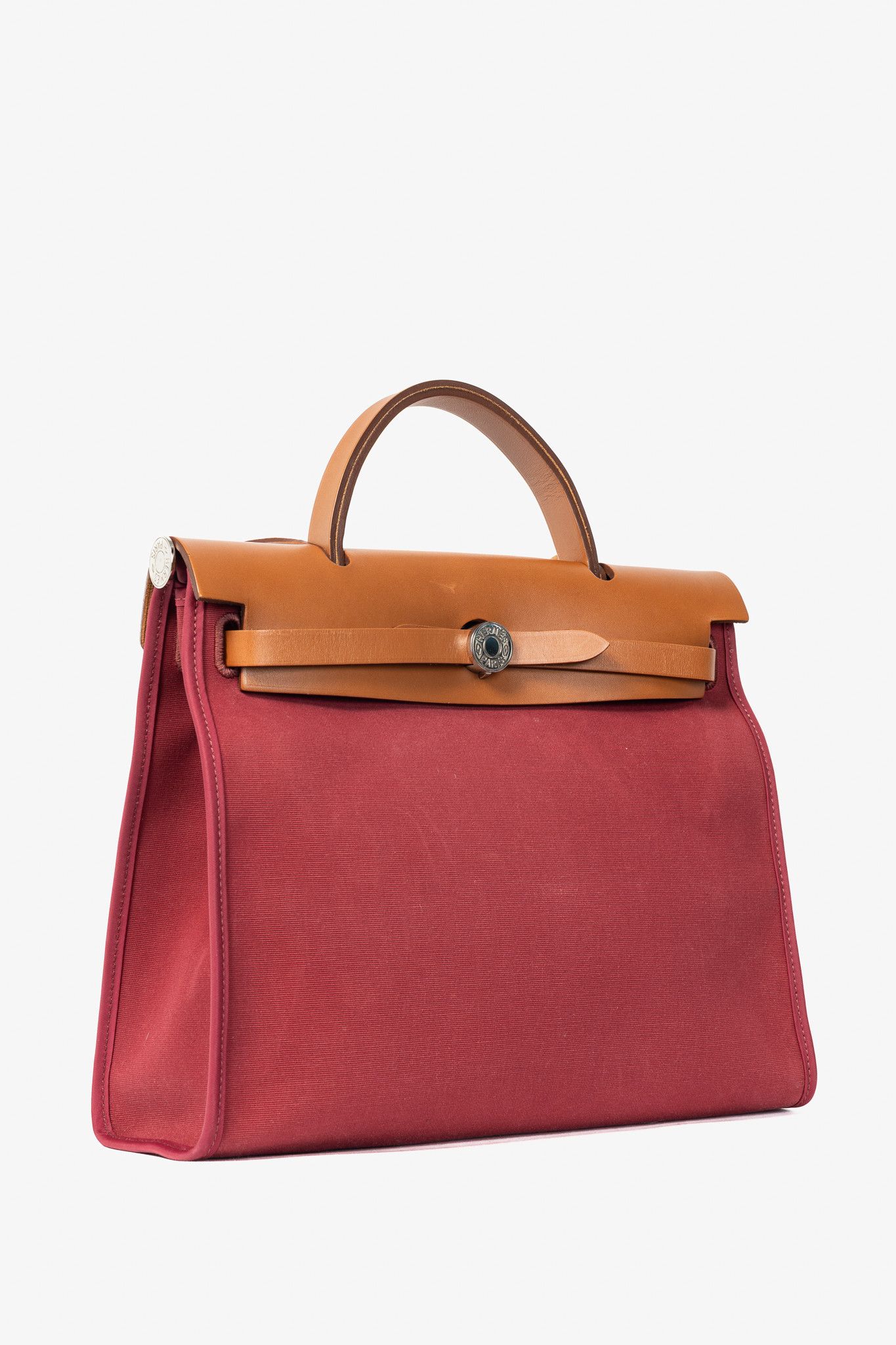 Hermes Hermes Herbag 31 Red Toile & Vache Hunter Satchel Size ONE SIZE - 2 Thumbnail