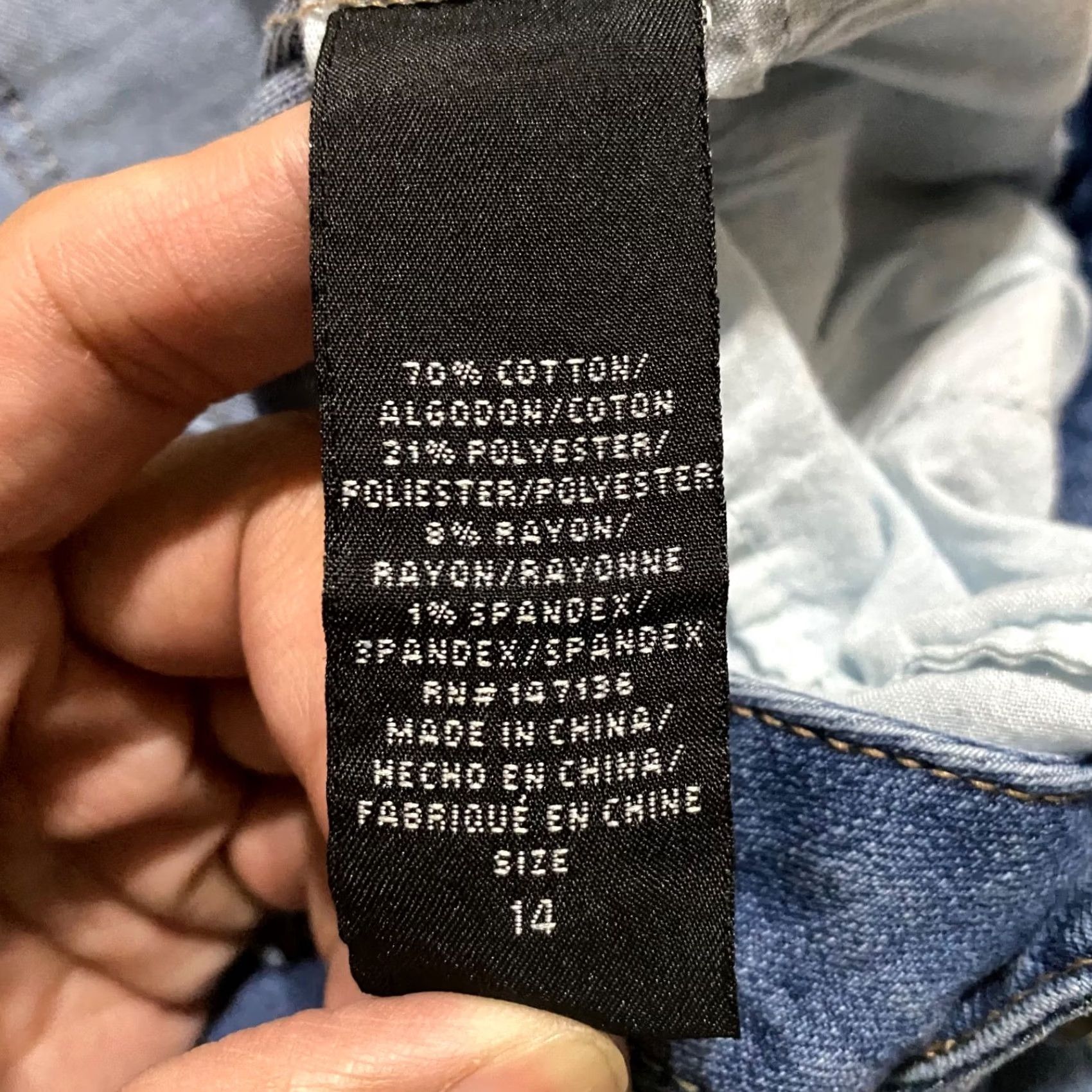 Vintage 1822 Denim Jeans Blue 14 Straight High Rise Distressed Denim Cotton Blend Womens Regular Size 14 Jeans Size 36" / US 14 / IT 50 - 4 Thumbnail