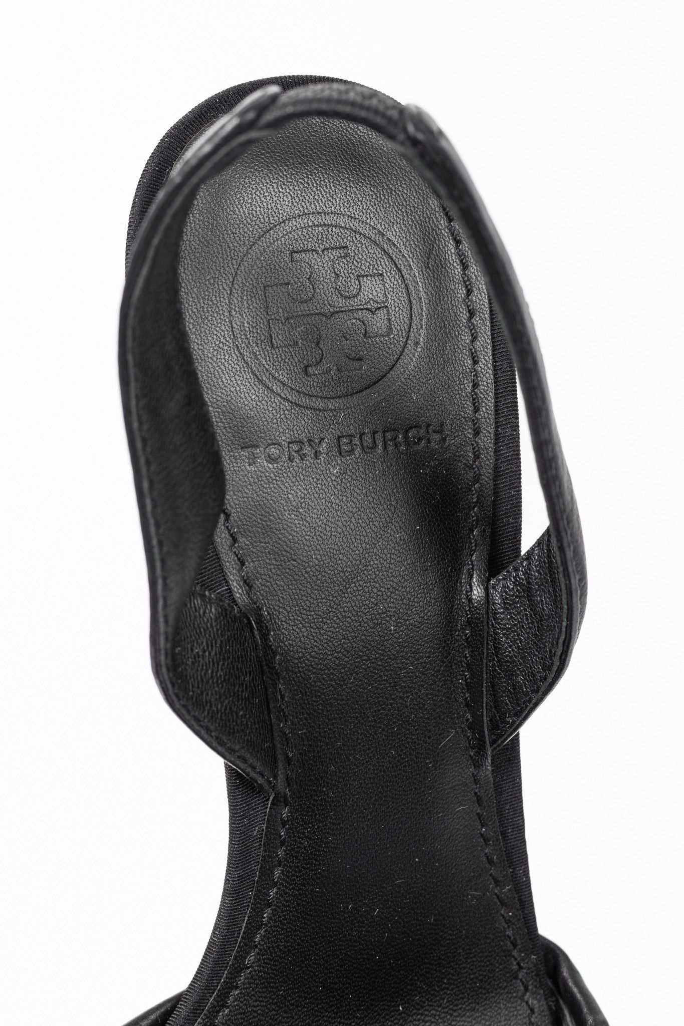 Tory Burch Tory Burch Black Leather Knotted Pointed-Toe Slingback Pumps Size US 5 / IT 35 - 8 Thumbnail
