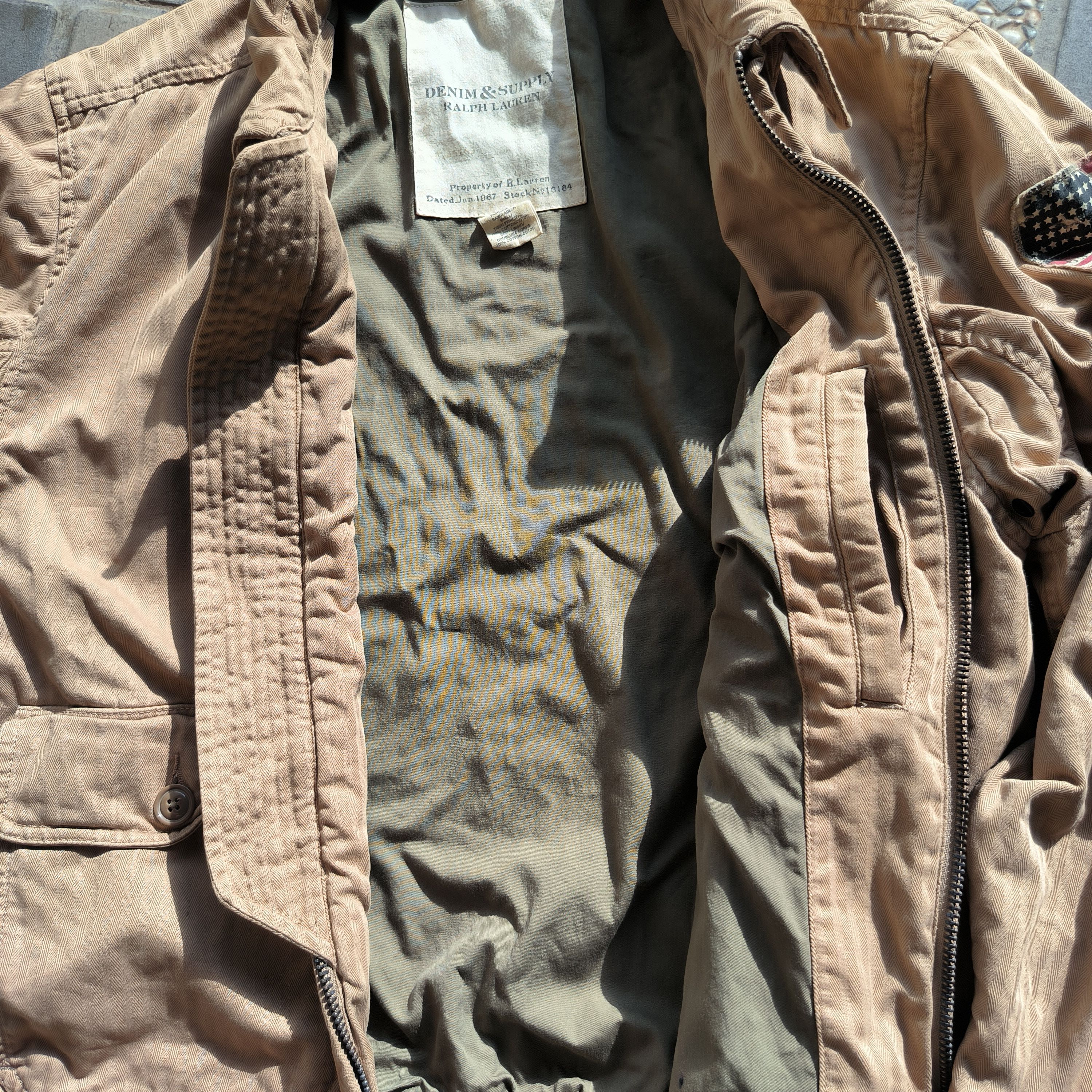 Denim & Supply Ralph Lauren Polo Ralph Lauren Bomber Jacket Flight Aviator Flag Tan Size US M / EU 48-50 / 2 - 11 Thumbnail