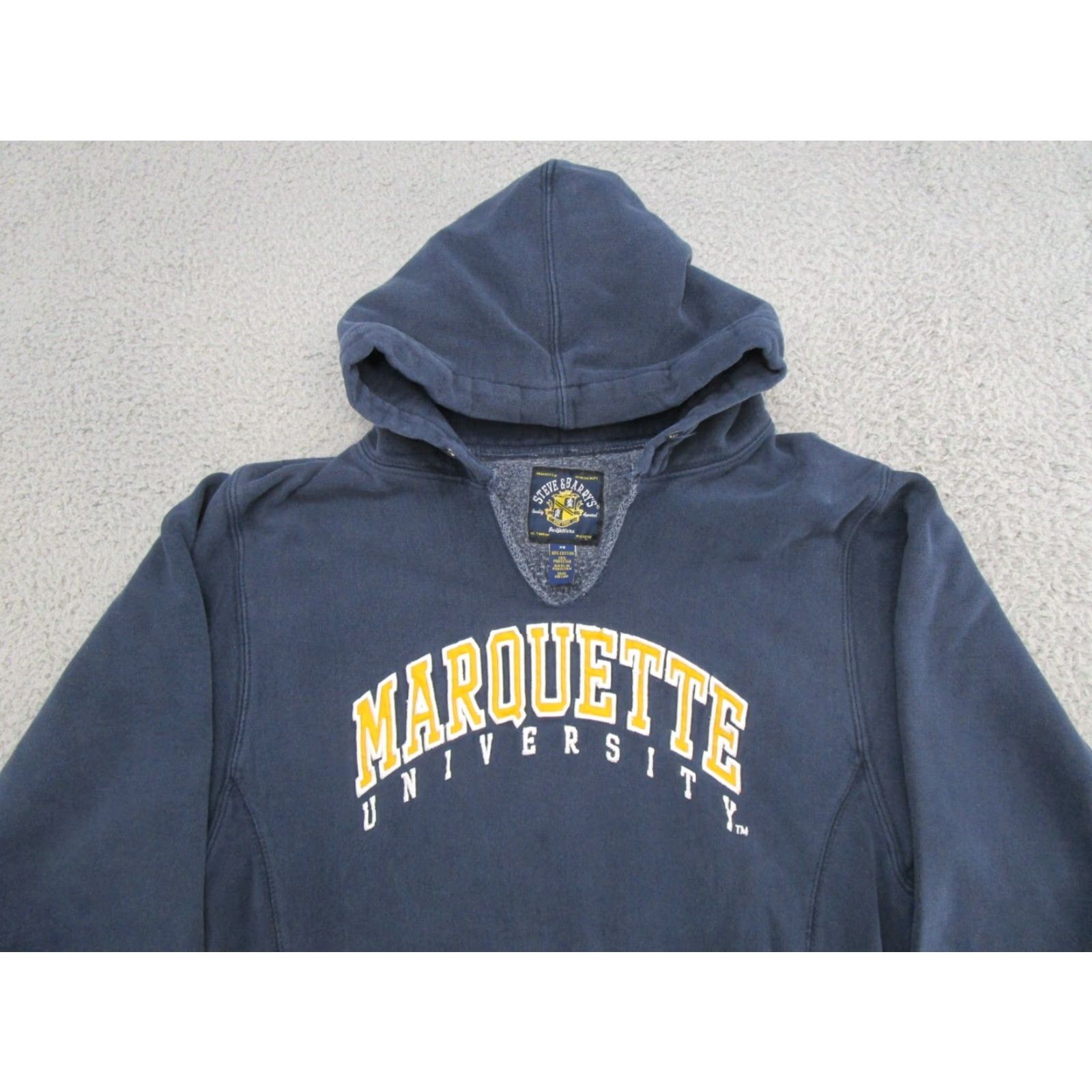 Vintage VINTAGE Steve & Barry's Marquette University Heavy Hoodie Sweatshirt V-Neck XS Blue Mens Hoodie Size US XS / EU 42 / 0 - 2 Thumbnail
