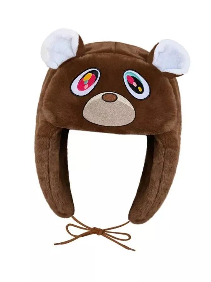 Y2K Anime Kanye College Dropout Bear Ushanka Cute Winter Hat