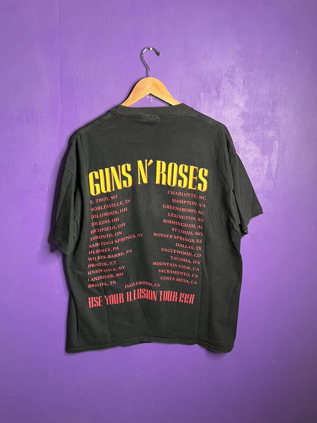 Band Tees × Vintage Vintage 1991 Guns N’ Roses use your illusion tour t-shirt Size US XL / EU 56 / 4 - 2 Thumbnail