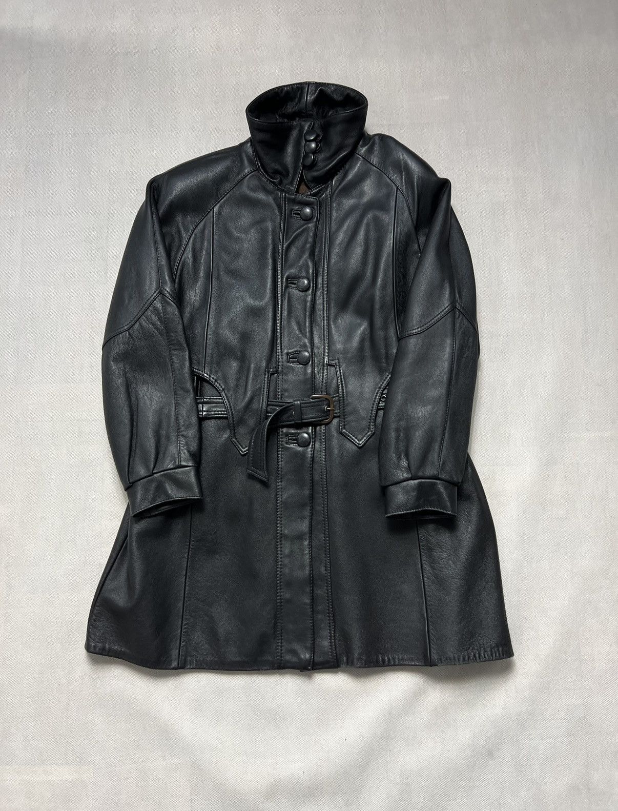 Vintage Genuine Leather Heavy Coat vintage 90s insulated with lining Size L / US 10 / IT 46 - 2 Thumbnail