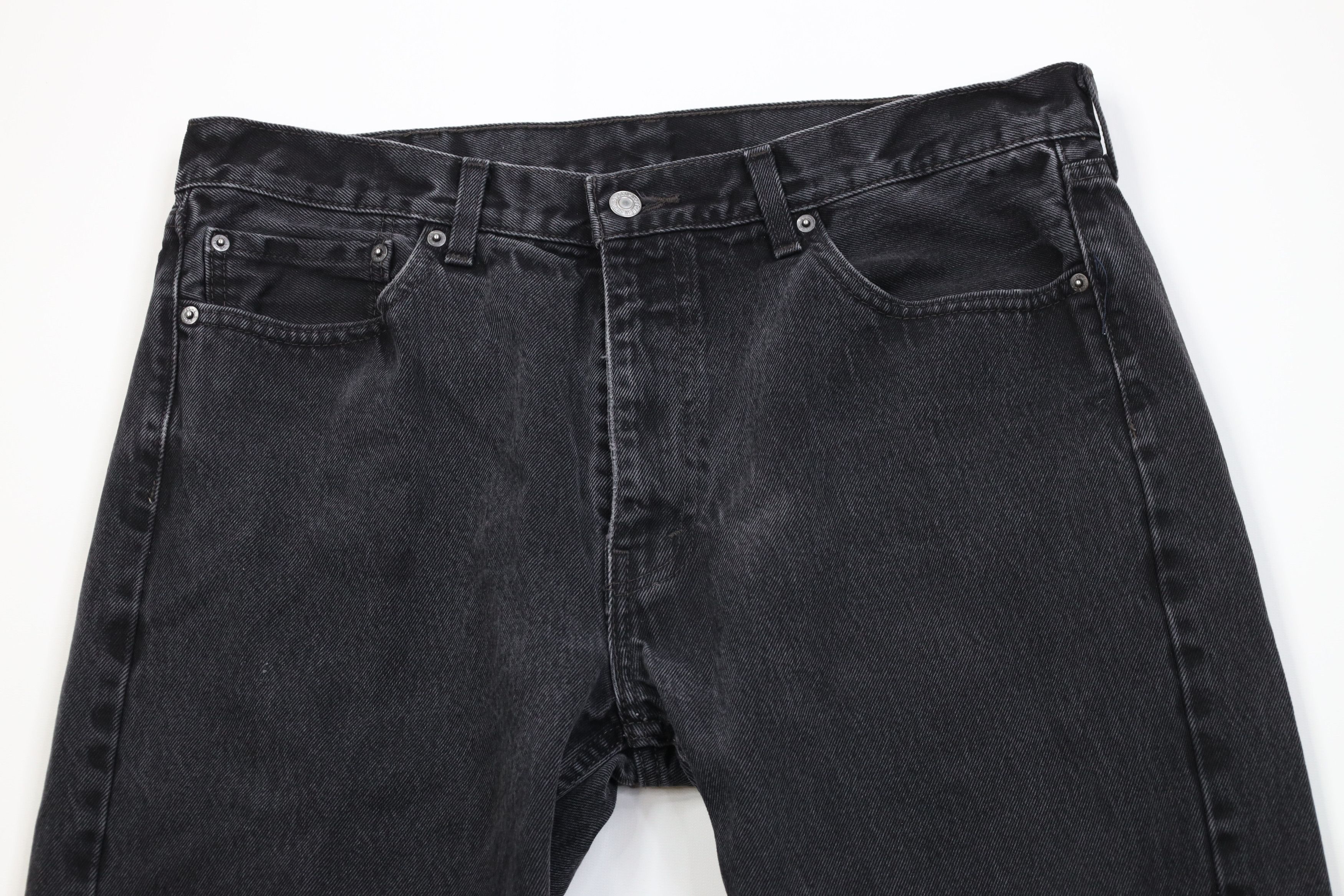 Levi's Vintage Y2K Levis 505 Regular Straight Leg Denim Jeans Black Size US 38 / EU 54 - 2 Thumbnail