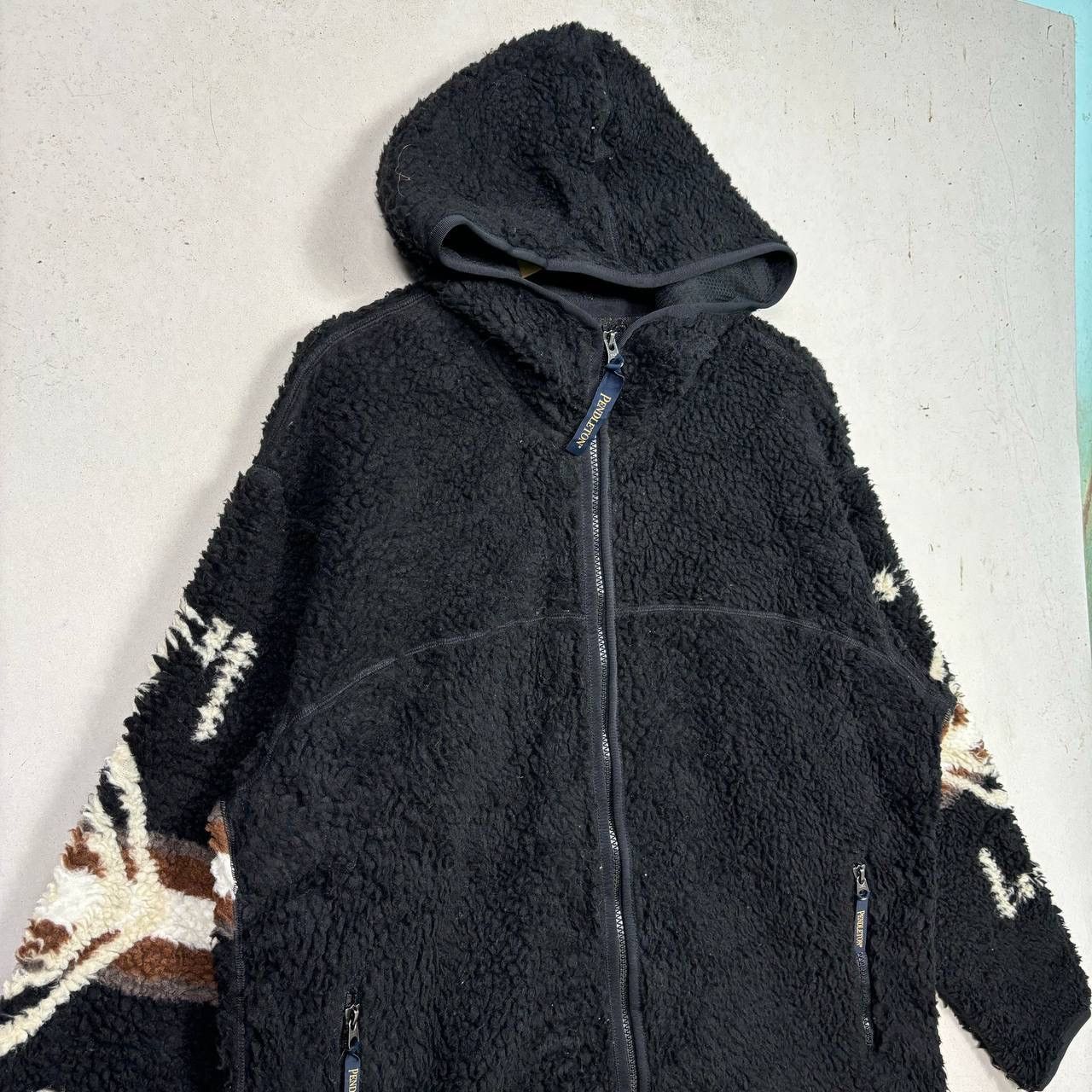 Pendleton PENDLETON Black Boa Sherpa Native Cross Fleece Hoodie Jacket Size US L / EU 52-54 / 3 - 5 Thumbnail