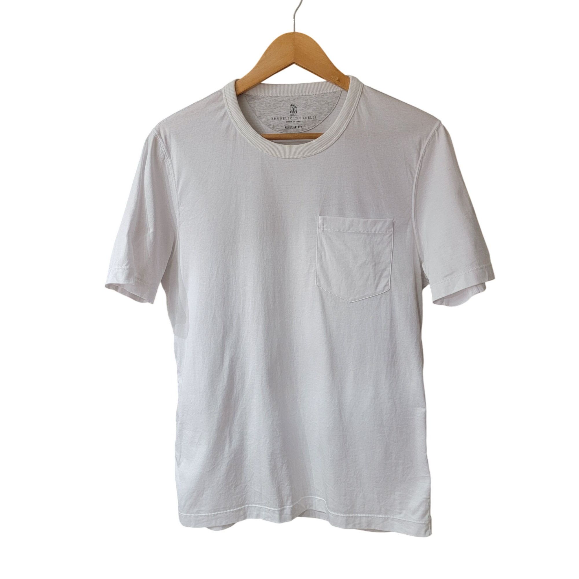 Brunello Cucinelli Brunello Cucinelli Slim-Fit White Cotton-Jersey T-Shirt Size Size US M / EU 48-50 / 2 - 1 Thumbnail