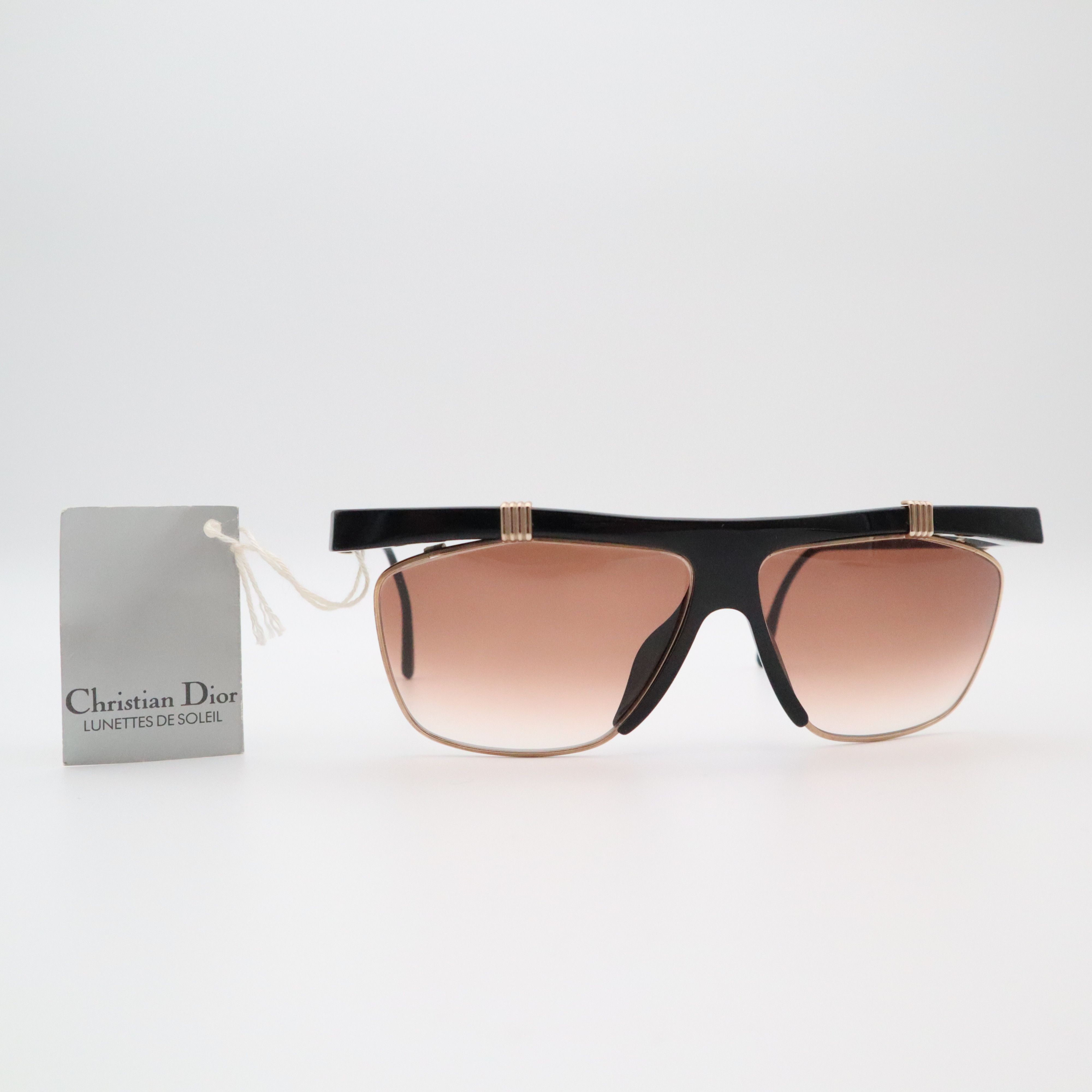 image of Christian Dior Monsieur x Dior Vintage Christian Dior 2555 Sunglasses Made In Germany 1980S in Blac