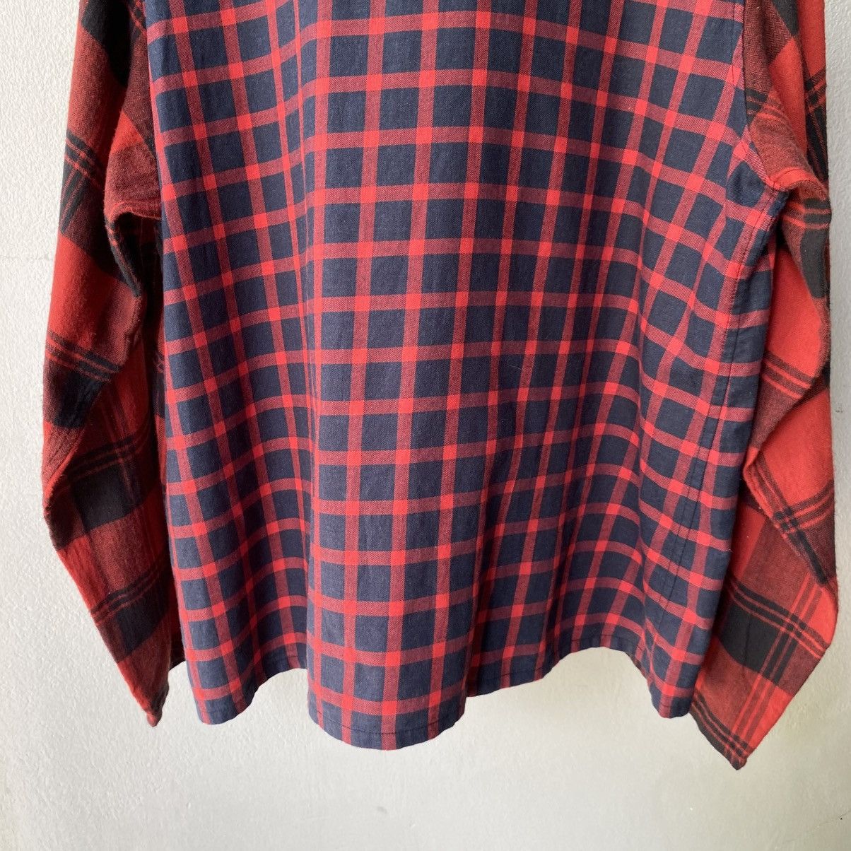 Zucca Zucca Red and Black Patchwork Plaid Long Sleeve Shirt Size M / US 6-8 / IT 42-44 - 6 Thumbnail