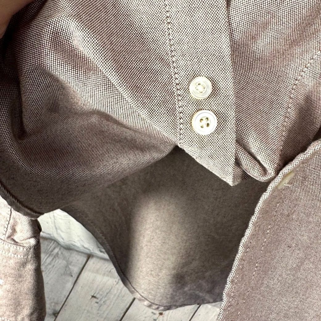Gustin Gustin Shirt Mens Medium Chambray Cotton Made in USA Button-Up Red Long Sleeve Collared Button-Down Catrediction Size US M / EU 48-50 / 2 - 4 Thumbnail