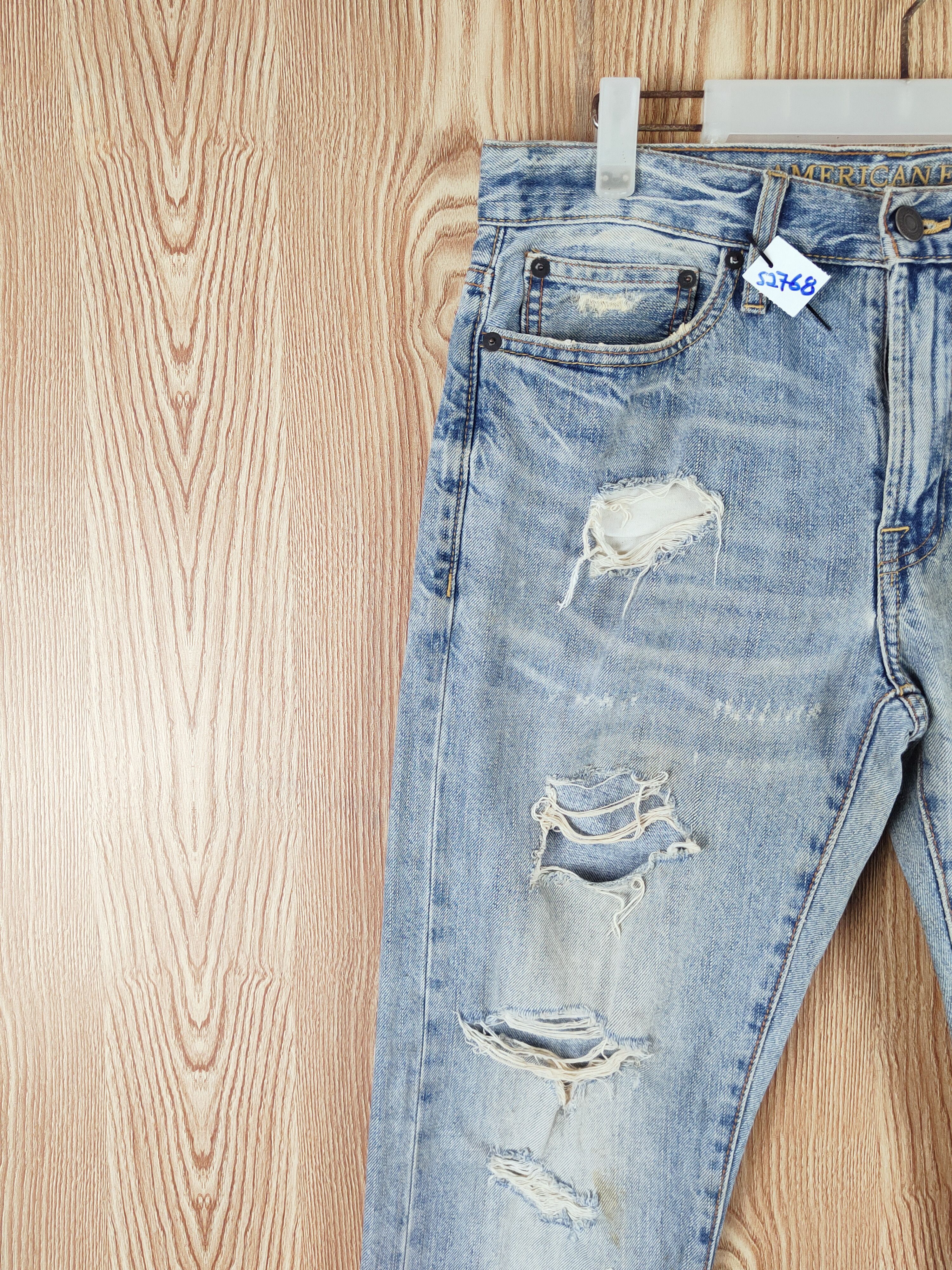 Japanese Brand American Eagle Outfitters Distressed Ripped Jeans #S2768 Size US 30 / EU 46 - 3 Thumbnail