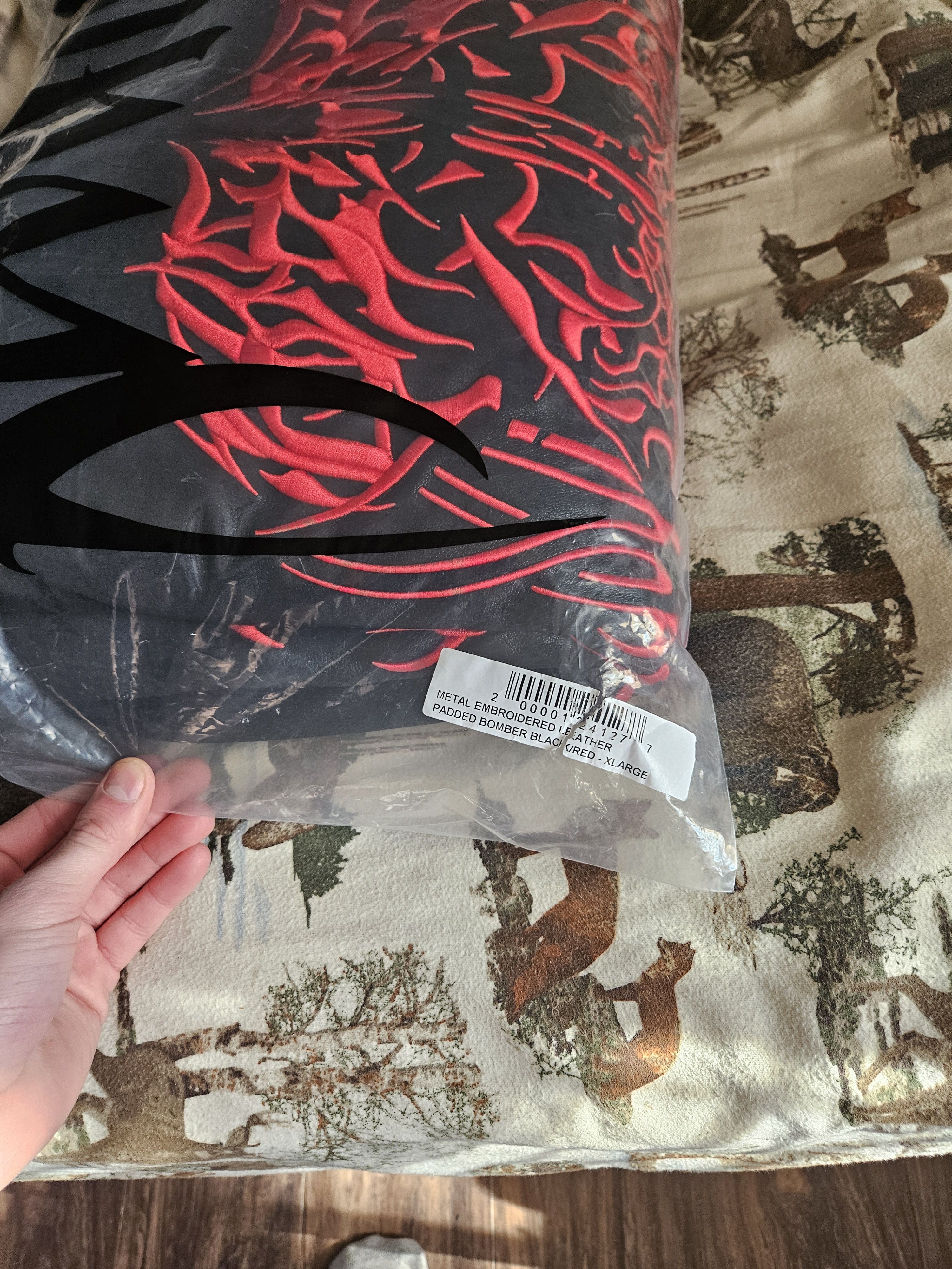 Revenge Revenge Embroidered Gothic Tribal Leather Bomber Jacket Size US XL / EU 56 / 4 - 15 Thumbnail