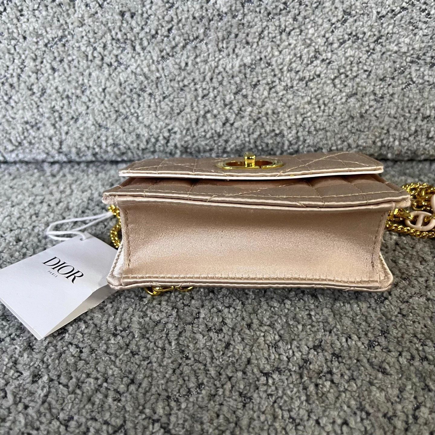 Dior Dior Nude Satin Adjustable Cannage Lambskin Crossbody Bag Size ONE SIZE - 3 Thumbnail