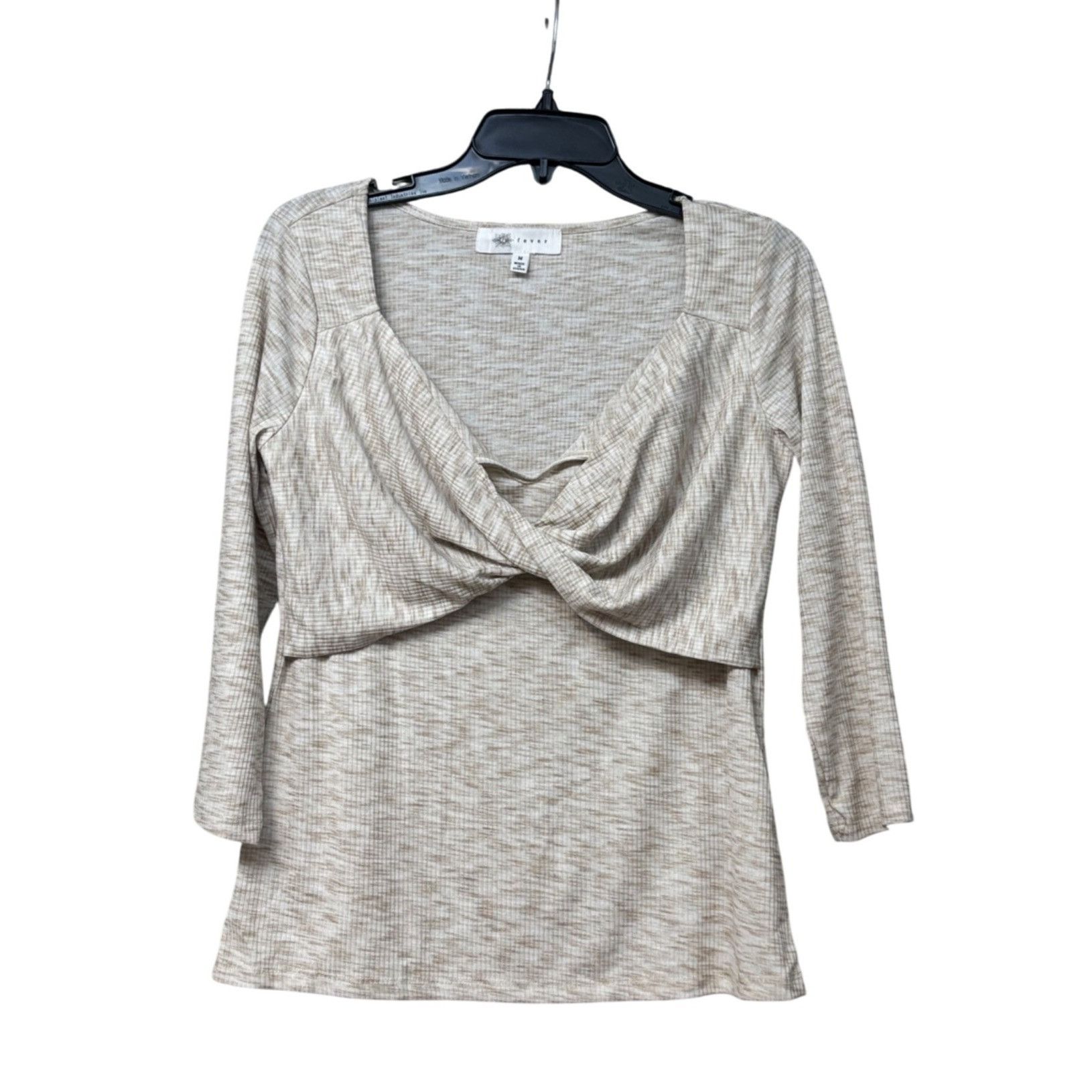 Other Fever Spaced-Dyed Twist-Front Top, Sand, Sz. M Size M / US 6-8 / IT 42-44 - 9 Thumbnail