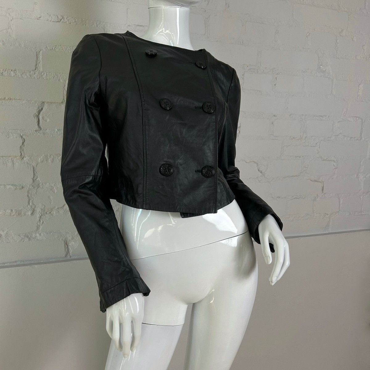 Vintage Insane leather cropped jacket with buttons Size XS / US 0-2 / IT 36-38 - 5 Thumbnail