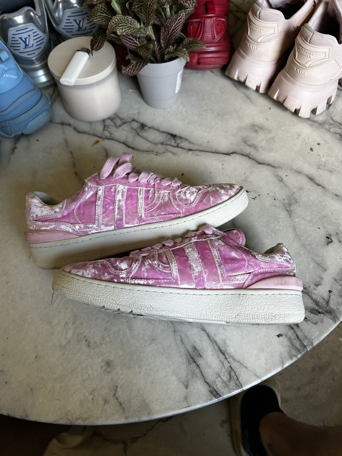 Lanvin Lanvin velour pink lows Size US 8.5 / IT 38.5 - 1 Thumbnail