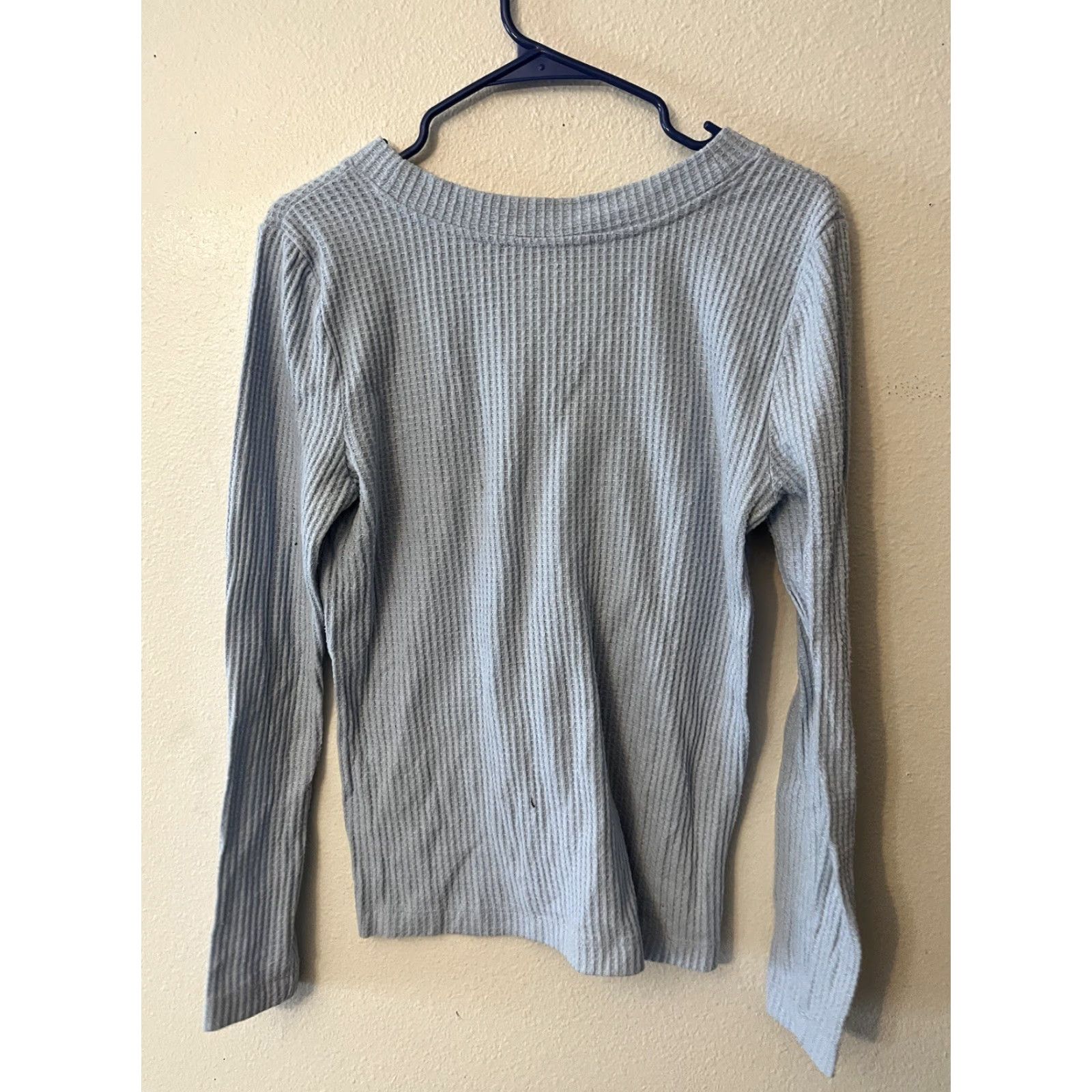 Ann Taylor VINTAGE Ann Taylor LOFT Henley Sweater Shirt Blue Lightweight Medium Women Size M / US 6-8 / IT 42-44 - 2 Thumbnail