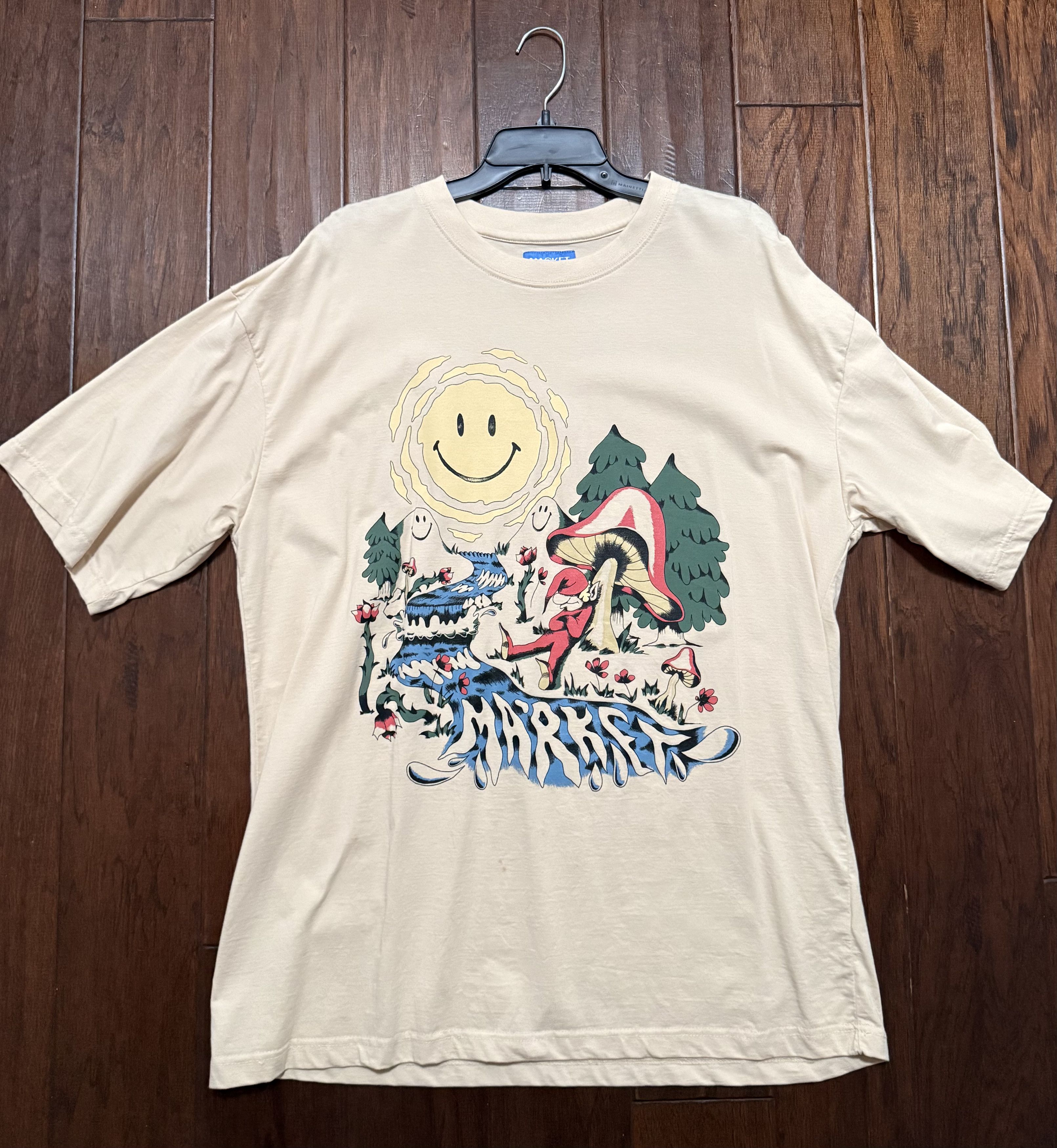 Market MARKET Mushroom Smiley T Shirt Size US L / EU 52-54 / 3 - 1 Thumbnail
