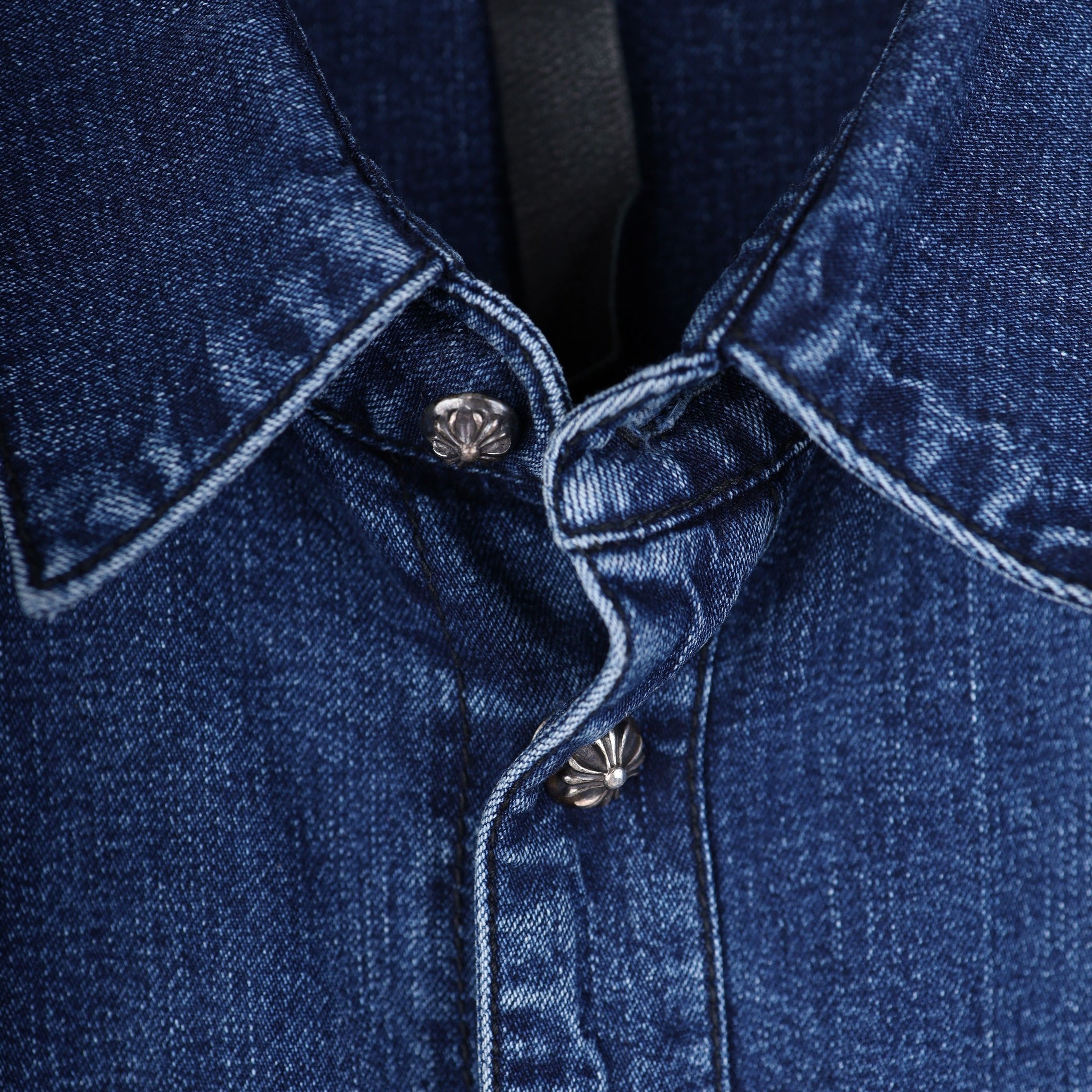 Chrome Hearts CHROME HEARTS CROSS PATCH SLEEVE DENIM SHIRT Size US L / EU 52-54 / 3 - 4 Thumbnail