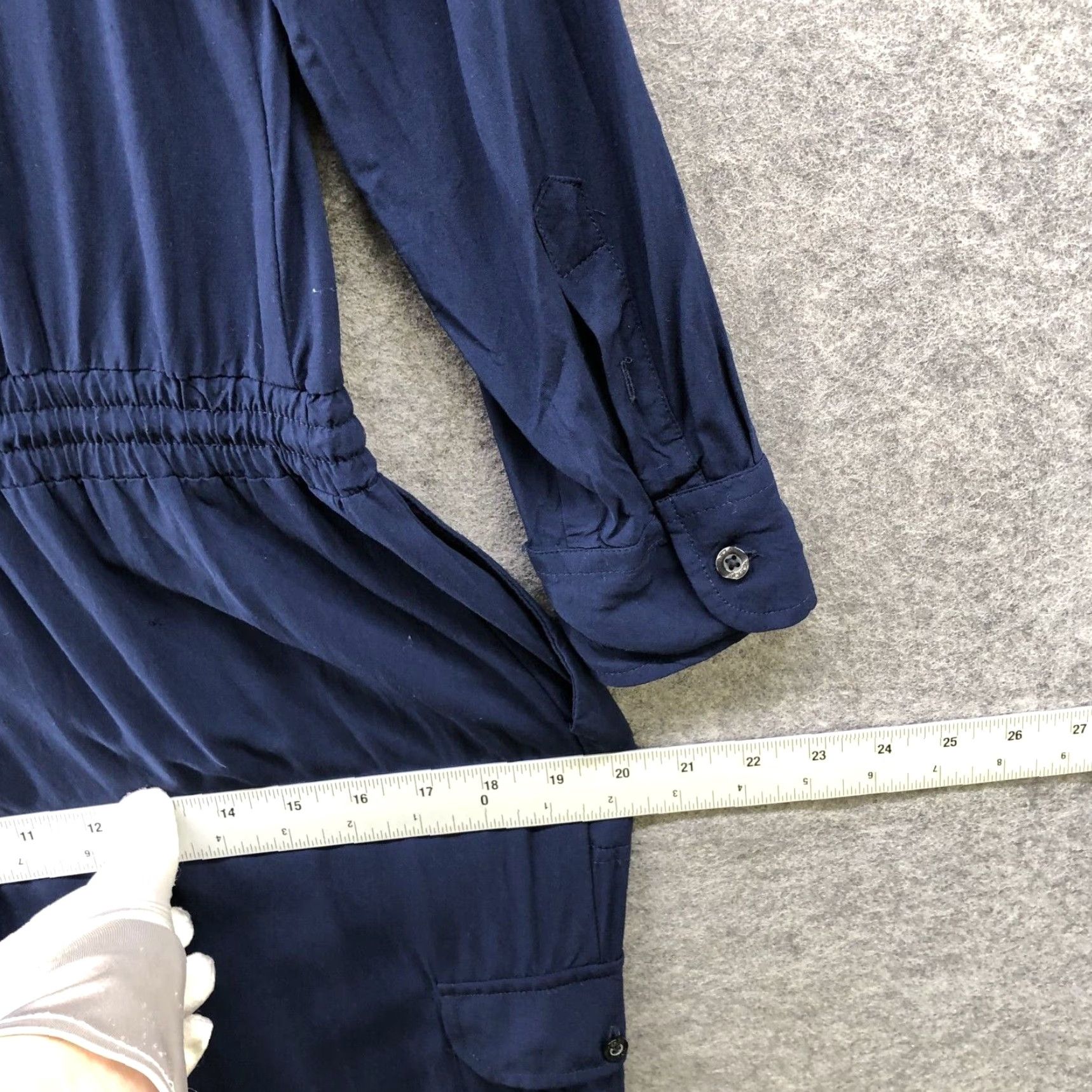 Chaps CHAPS Jumpsuit Shirt One-Piece Long Sleeve Women's S Blue 100% Viscose Button Down Pockets Casual Modern Utility Size S / US 4 / IT 40 - 7 Thumbnail