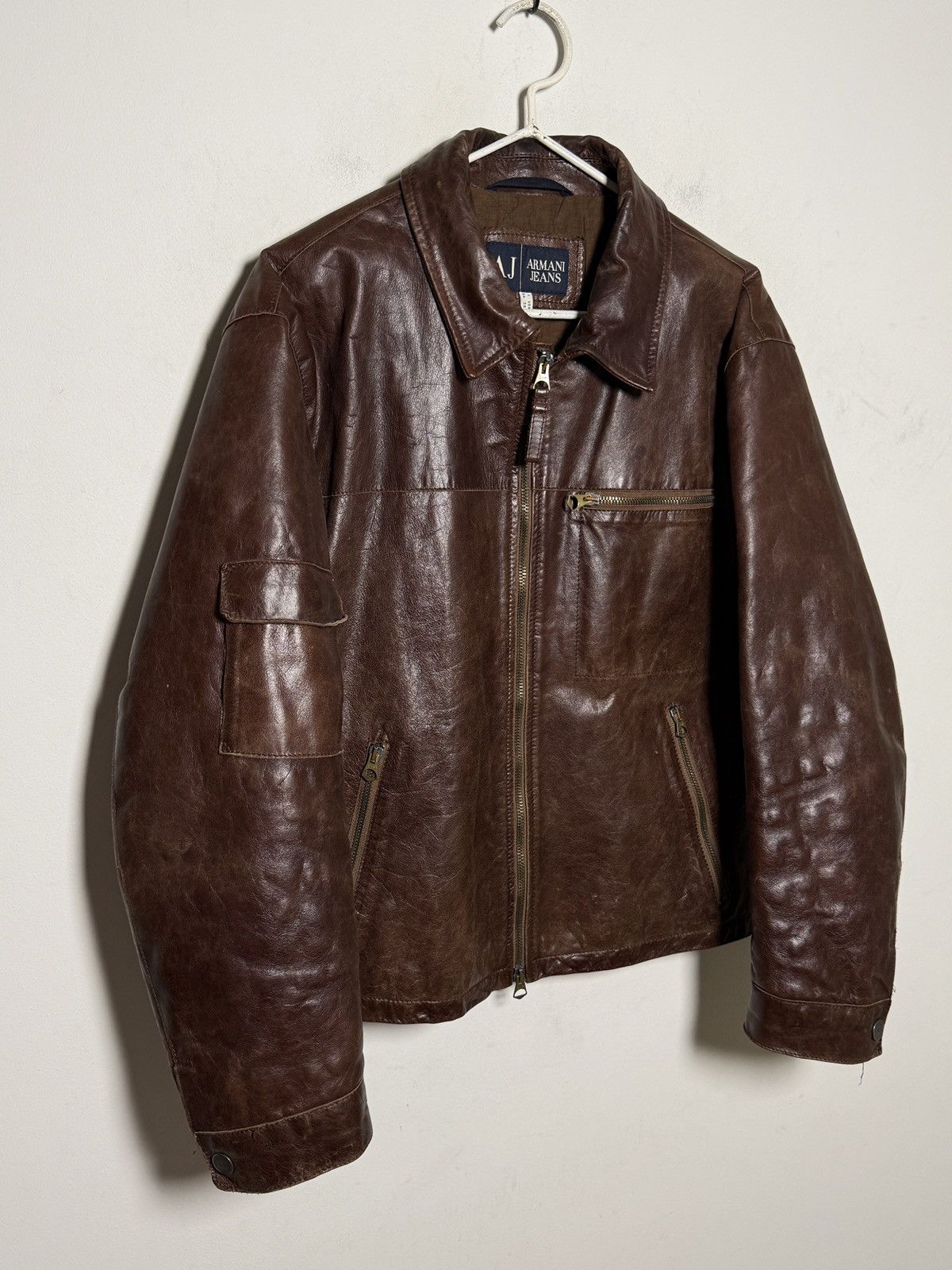 Giorgio Armani Vintage Armani Jeans leather jacket Size US M / EU 48-50 / 2 - 6 Thumbnail