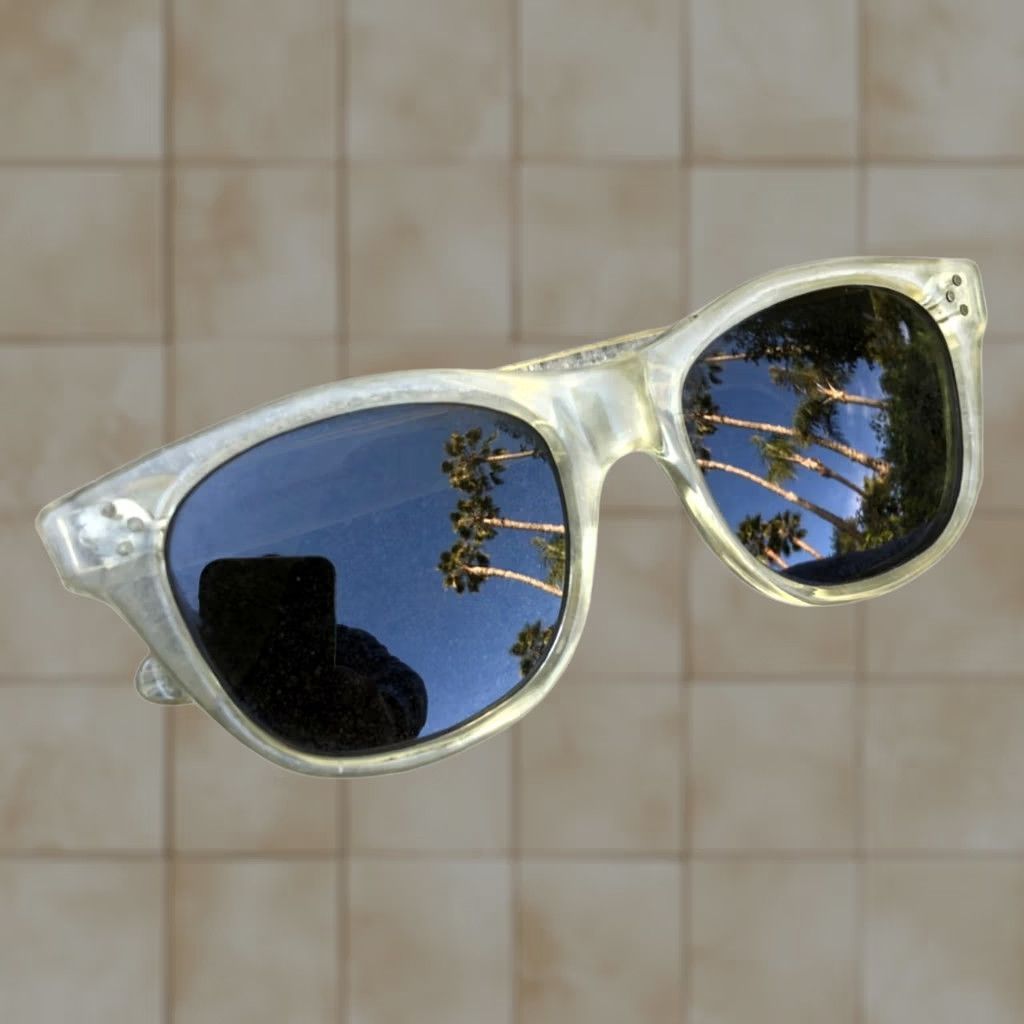 Vintage VTG ITALY DEBS Designer Sunglasses Clear Frames Dark Lenses Unisex Adult Size ONE SIZE - 1 Thumbnail
