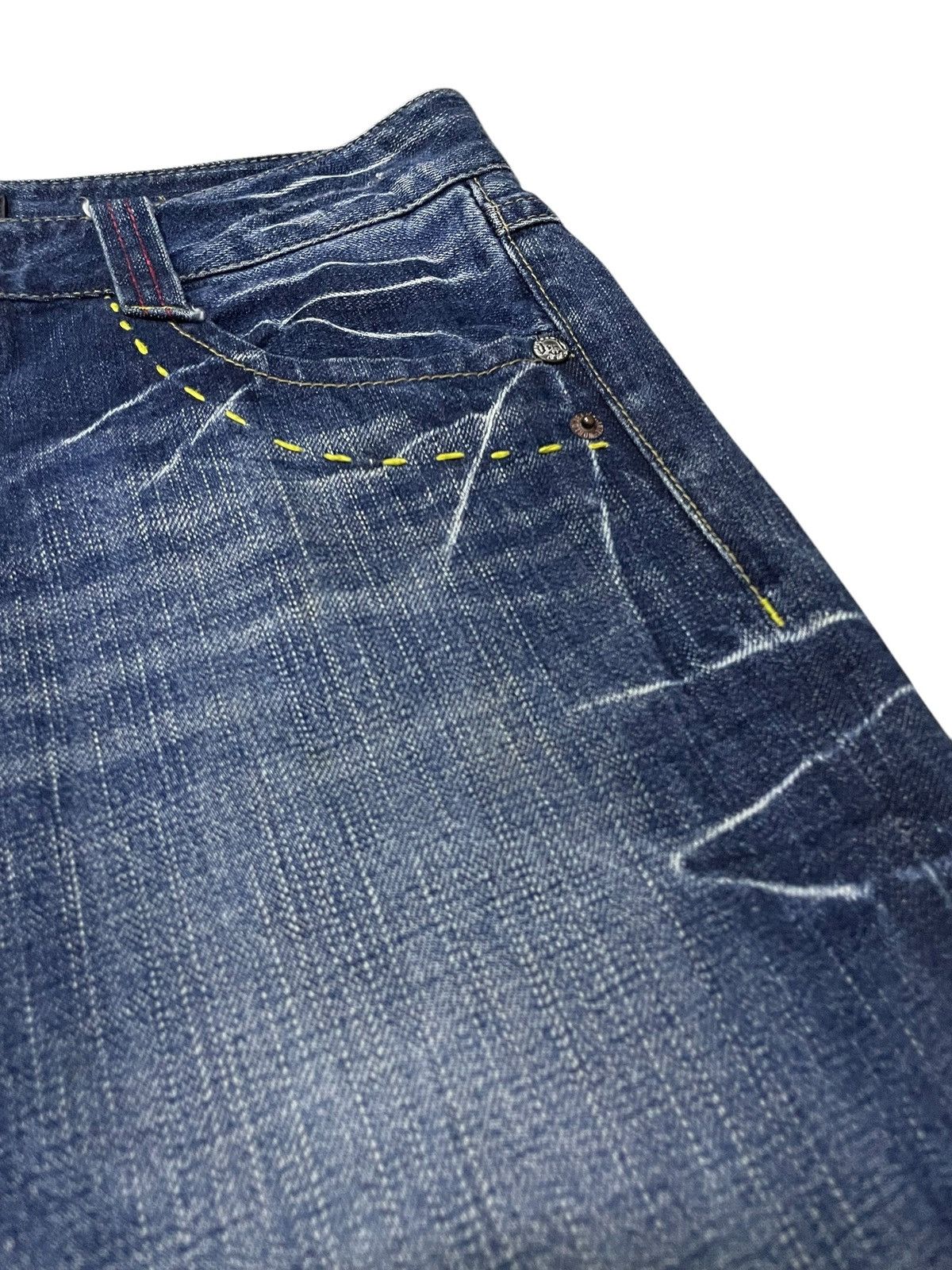 Japanese Brand × Le Grande Bleu (L.G.B.) Oririn Japan Flare Wide Leg Feathers Wings Embroidered Jeans Size US 31 - 19 Thumbnail