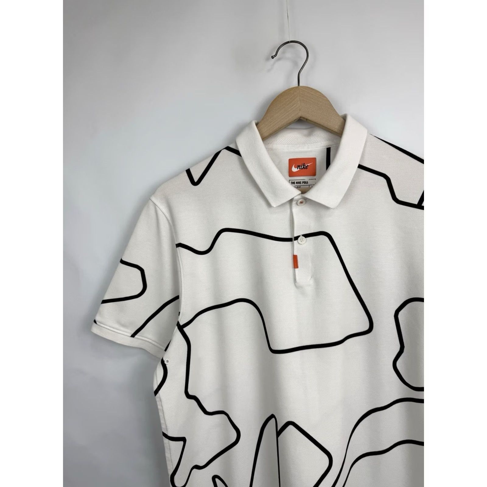 Nike VINTAGE Nike Shirt Mens L White Tennis Abstract Polo Dri FIT Y2K Rare Size Size US L / EU 52-54 / 3 - 3 Thumbnail