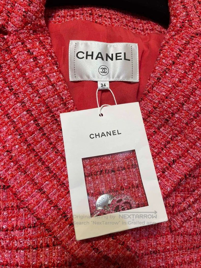 Chanel Chanel Preview series watermelon red flower intimate coat Size XXS / US 00 / IT 34 - 5 Thumbnail