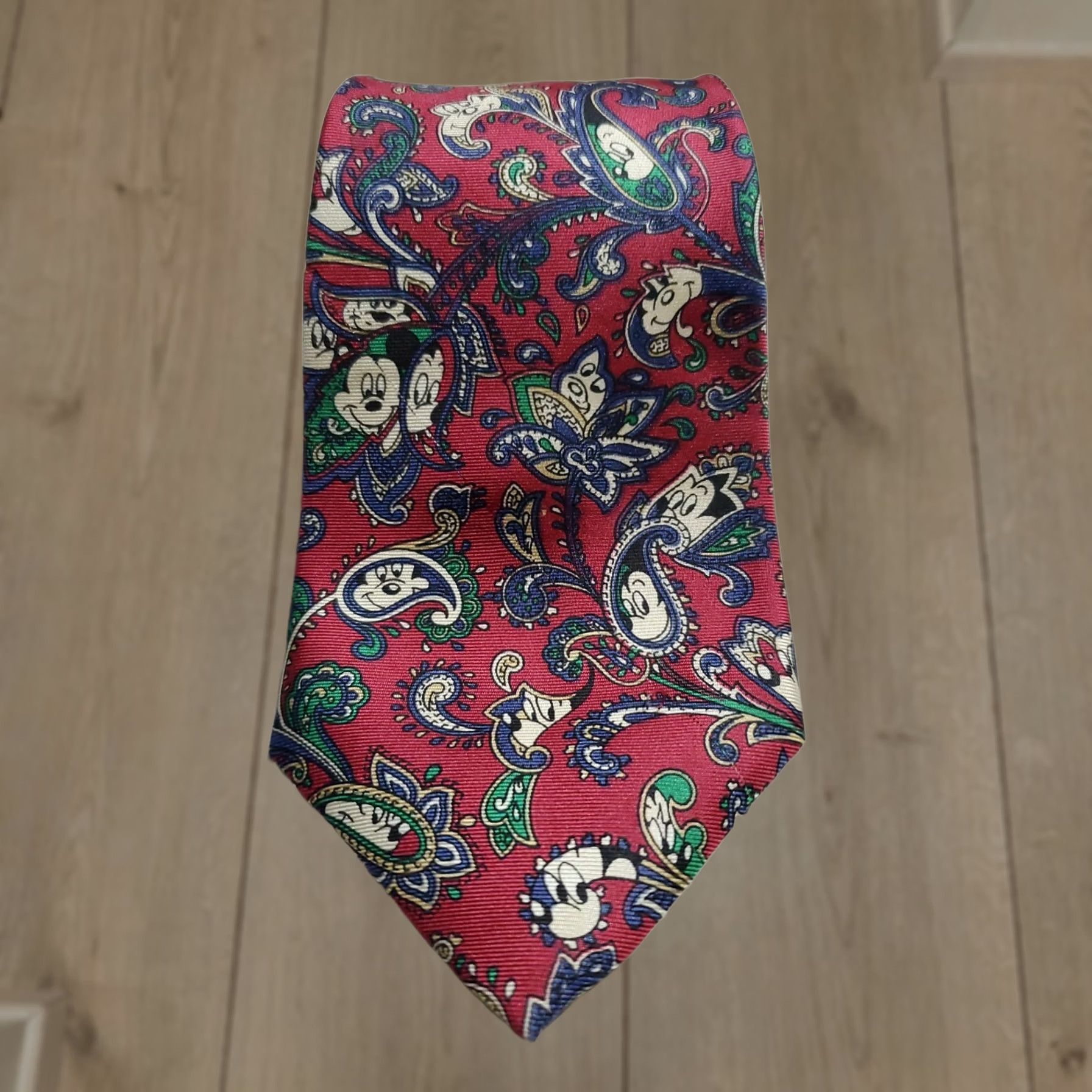 Disney Mickey Mouse Balacine Tie Paisley 100% Silk Multicolor Classic 57"-60" Men Disney Volt/Pattern? Size ONE SIZE - 1 Thumbnail