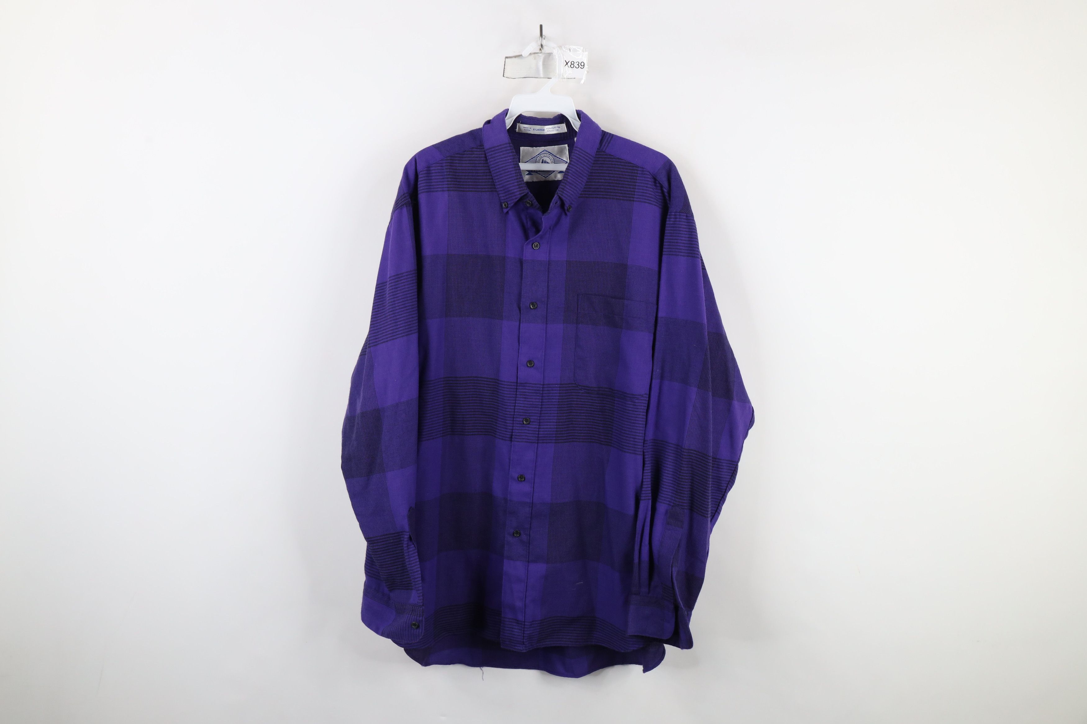 Vintage Vintage 90s Streetwear Flannel Button Down Shirt Purple Size US XL / EU 56 / 4 - 1 Thumbnail