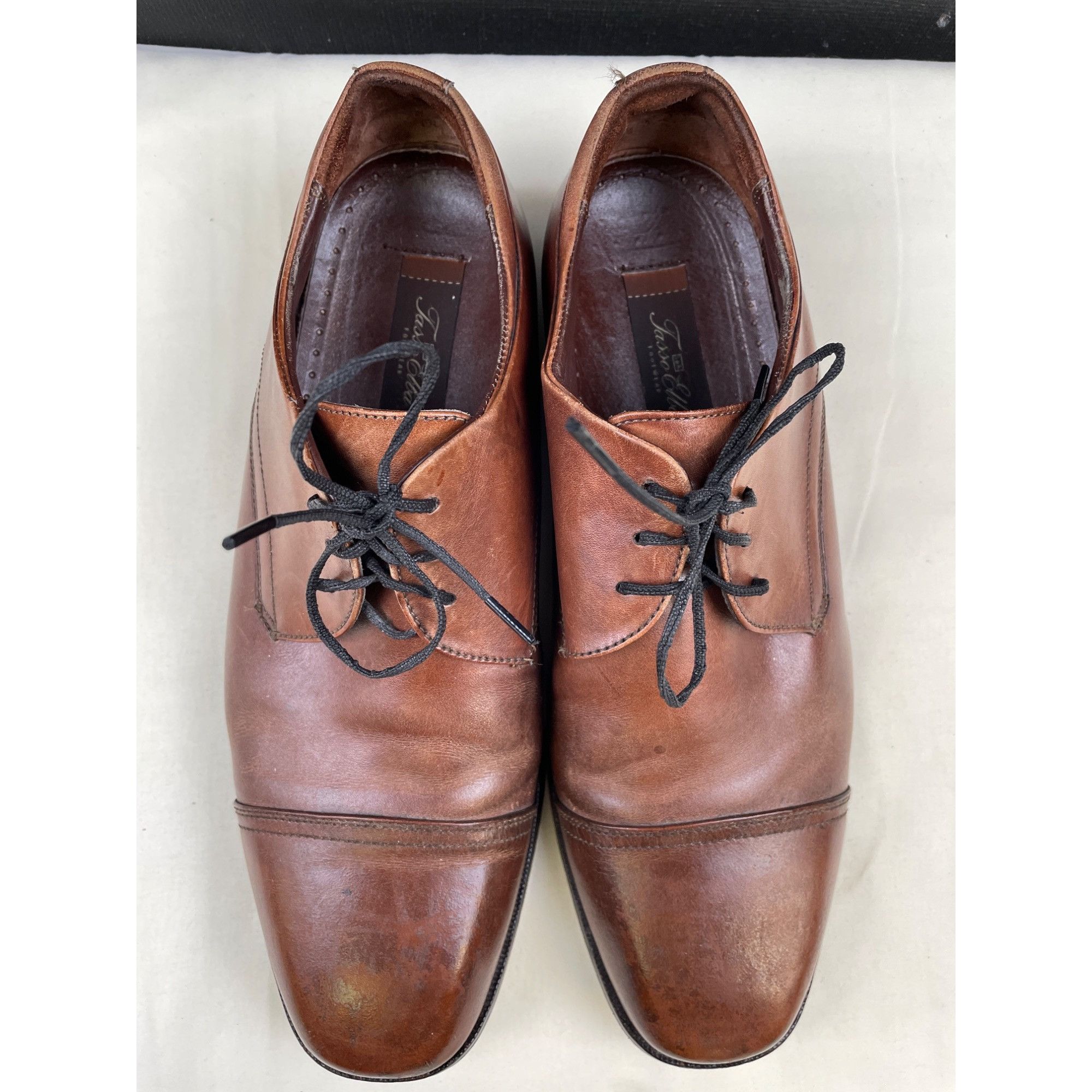 Tasso Elba Tasso Elba Men's Brown Leather Shoes/Cap toe Oxfords Size 9. Size US 9.5 / EU 42-43 - 2 Thumbnail