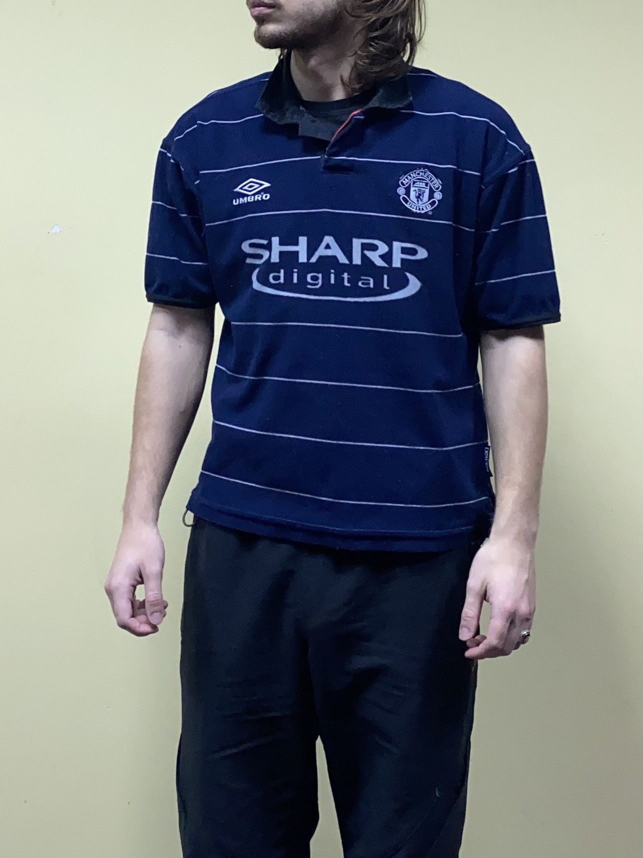 Umbro Manchester United vintage sharp digital striped jersey shirt Size US M / EU 48-50 / 2 - 2 Thumbnail