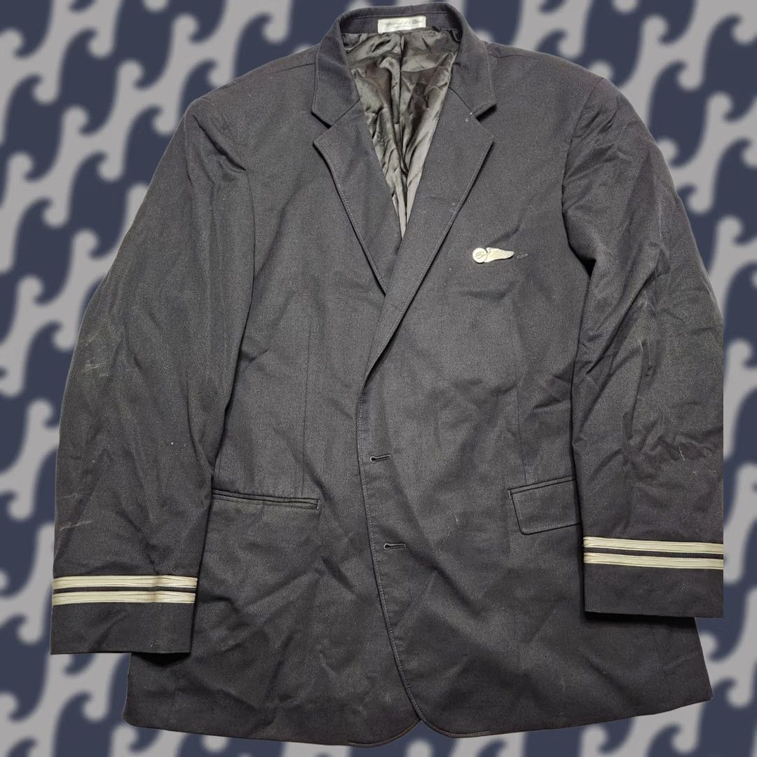 Vintage Murphy & Hartelius American Airlines Men's Sport Coat 52R Navy Classic Fit Blazer Two-Button Single-Breasted Size 52R - 1 Thumbnail