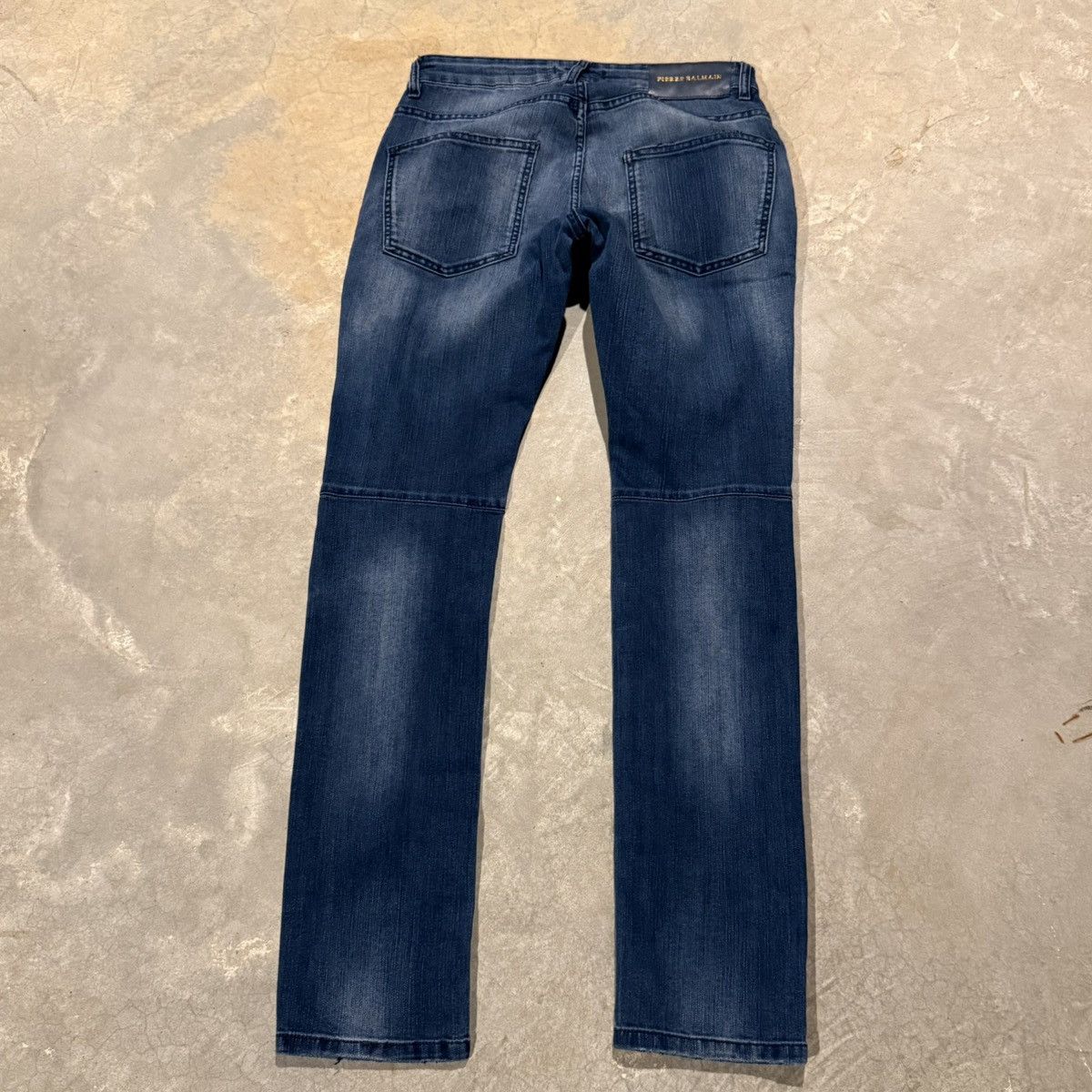 Pierre Balmain Pierre Balmain Paneled Moto Biker Slim Faded Denim Size US 30 / EU 46 - 10 Thumbnail