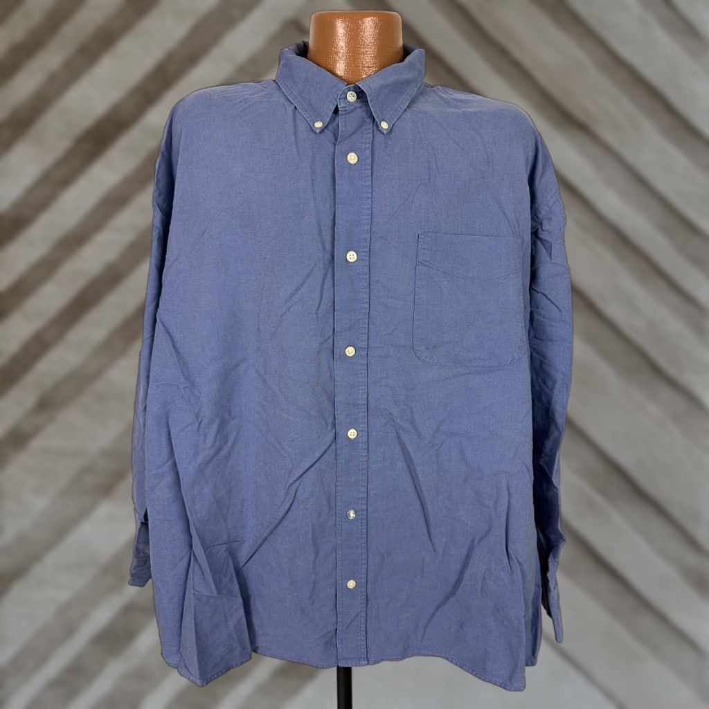Old Navy VINTAGE Old Navy Shirt Men 2XL Oxford Casual Button-Up Heavyweight Oversized Blue Cotton Vintage Size US XXL / EU 58 / 5 - 1 Thumbnail