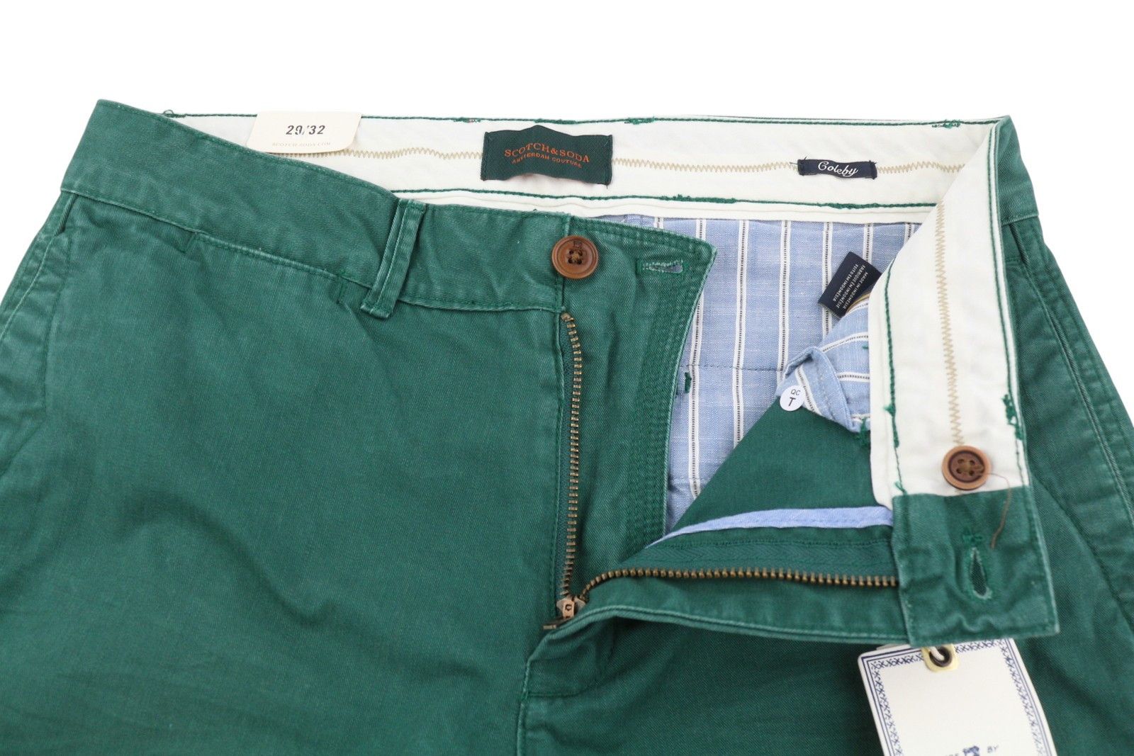 Scotch & Soda COLEBY W29/L32 Green Relaxed Slim Chino Trousers 89098 Size US 29 - 5 Thumbnail