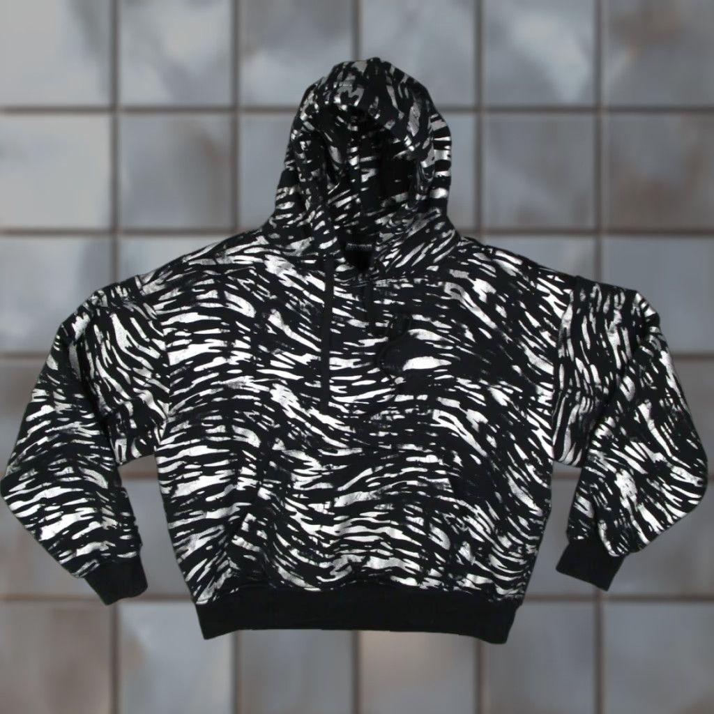 KangaROOS Psychedelics Anonymous Hoodie Women Large Black Pullover AOP Zebra Kangaroo Size L / US 10 / IT 46 - 1 Thumbnail