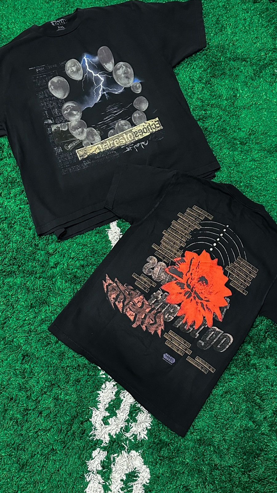 Image of Travis Scott Utopia Circus Maximus Tour Delresto Echoes Tee in Black, Men's (Size Small)