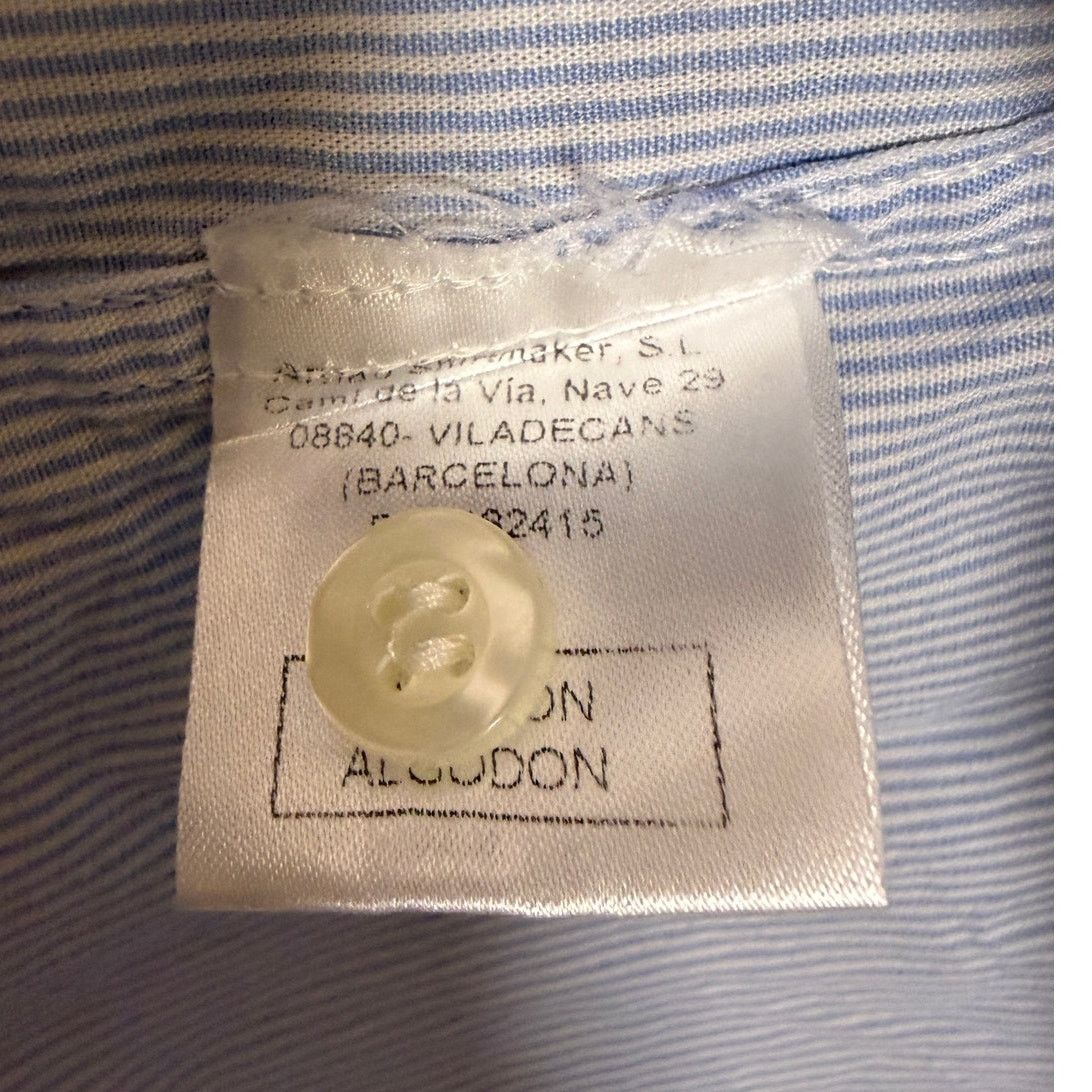 Piattelli Piattelli Barneys New York Blue Striped Cotton Shirt Size US M / EU 48-50 / 2 - 4 Thumbnail
