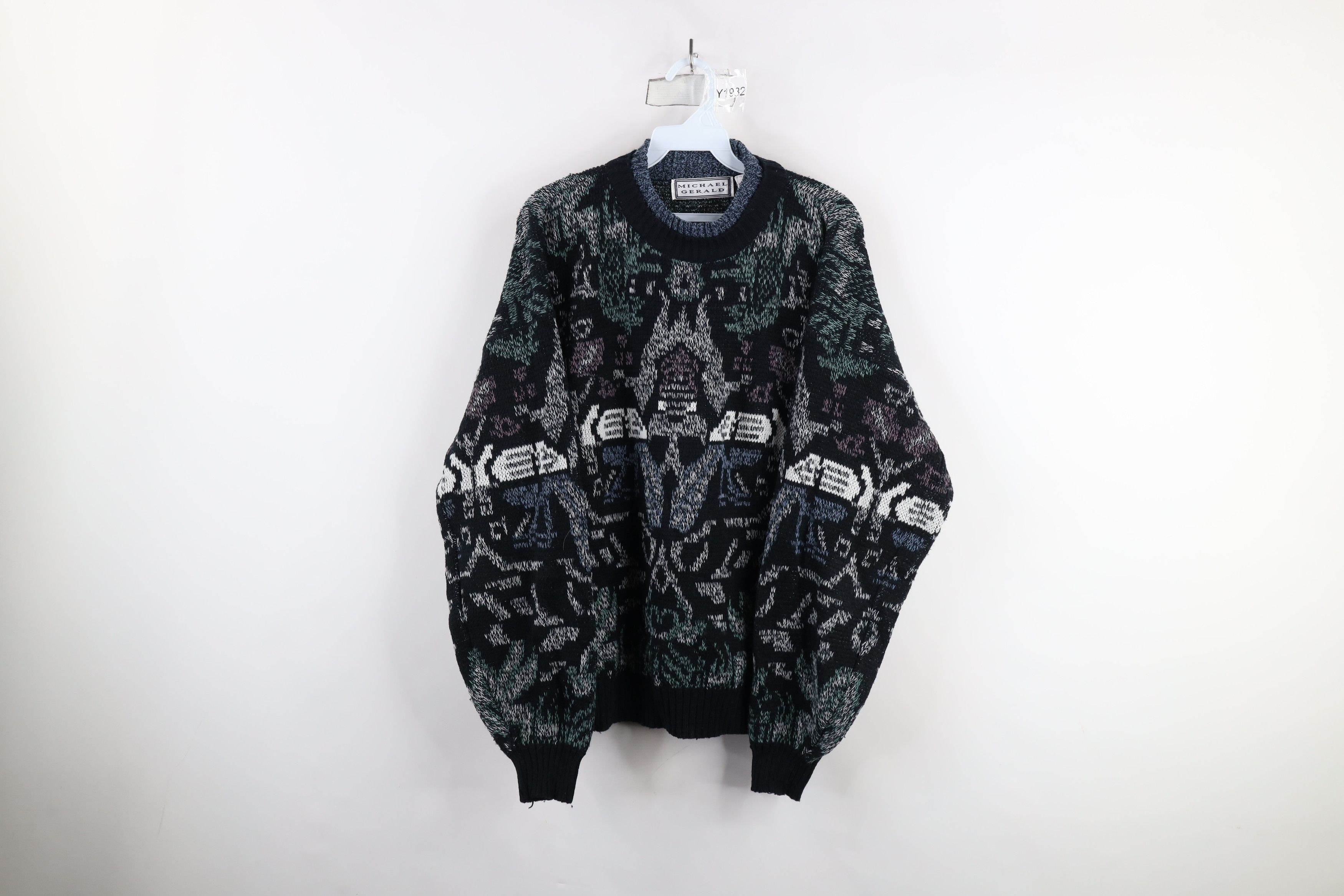 Vintage Vintage 90s Coogi Style Bassmaster Abstract Knit Sweater Size US L / EU 52-54 / 3 - 1 Thumbnail
