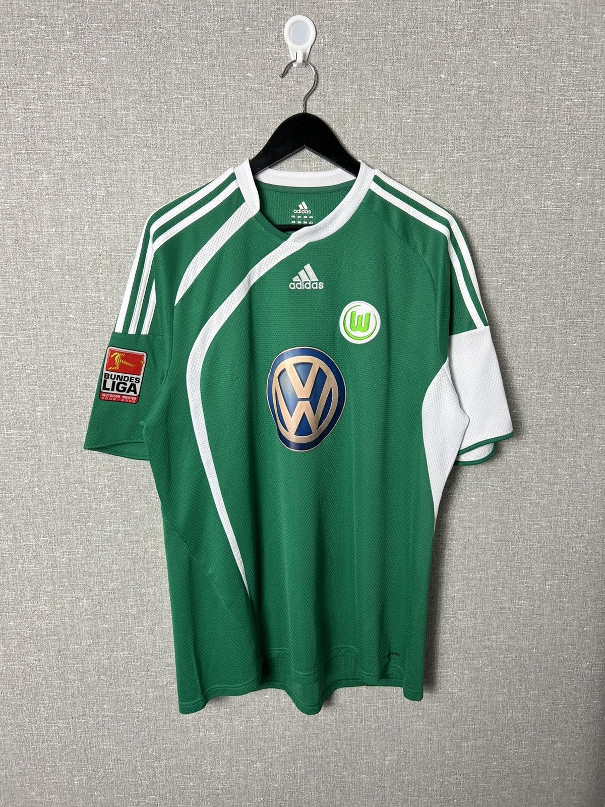 Adidas Rare Adidas Wolfsburg 2009 - 2010 Bundesliga VFL Away Jersey Size US XL / EU 56 / 4 - 2 Thumbnail