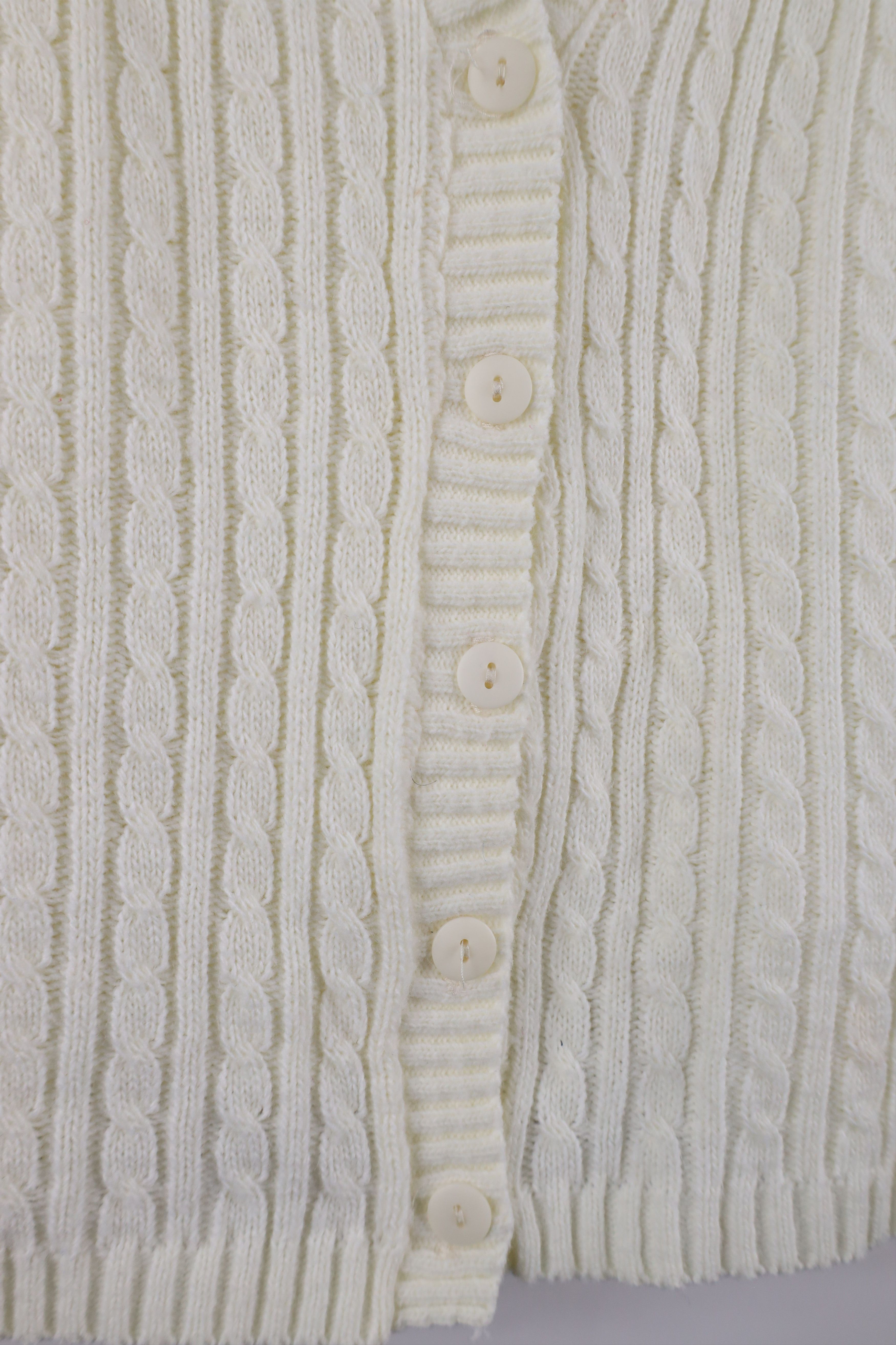 Vintage Vintage 90s Streetwear Knit Cardigan Sweater Vest Cream Size S / US 4 / IT 40 - 4 Thumbnail