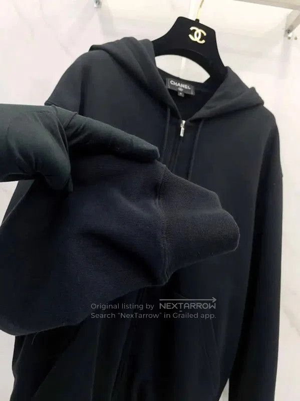 Chanel Chanel Black Cotton Women's Long Sleeve Hoodie . Size L / US 10 / IT 46 - 5 Thumbnail