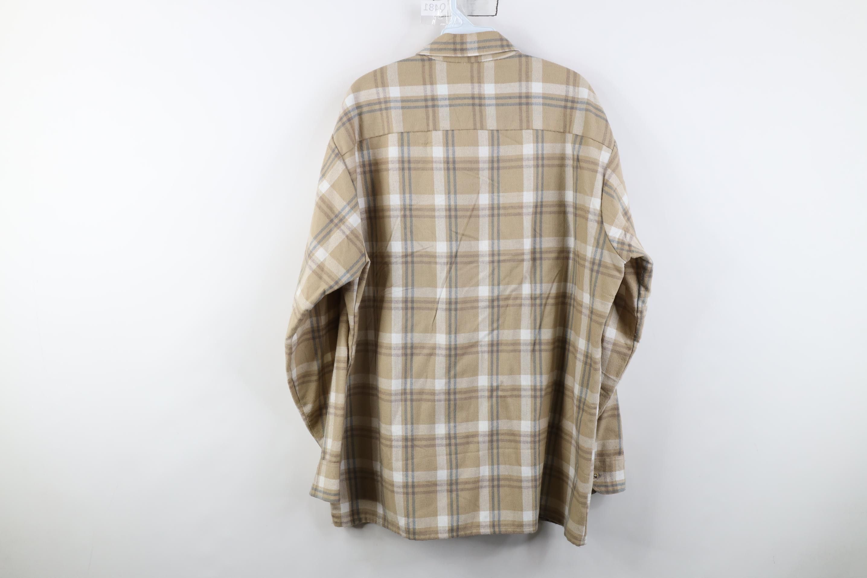 Vintage Vintage 70s Streetwear Flannel Knit Board Button Shirt Plaid Size US L / EU 52-54 / 3 - 10 Thumbnail