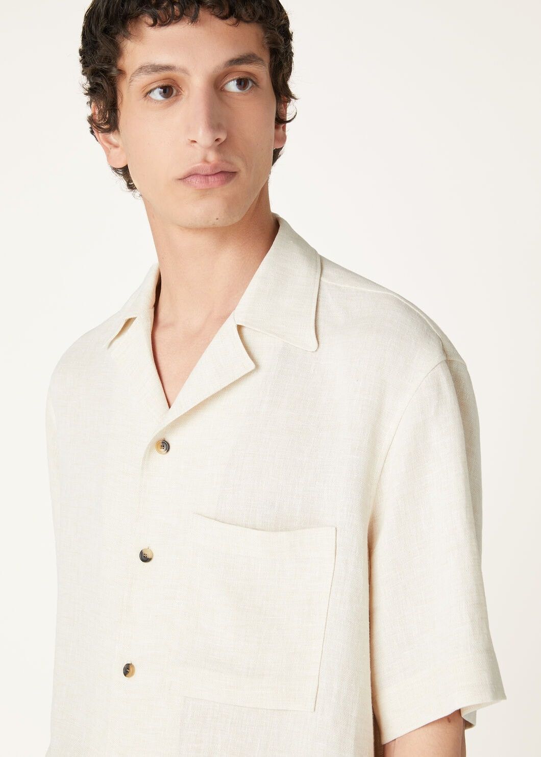 Loro Piana o1w1db10725 FAΟ7683 Federico Linen Shirt in Ivory Size US XL / EU 56 / 4 - 3 Thumbnail