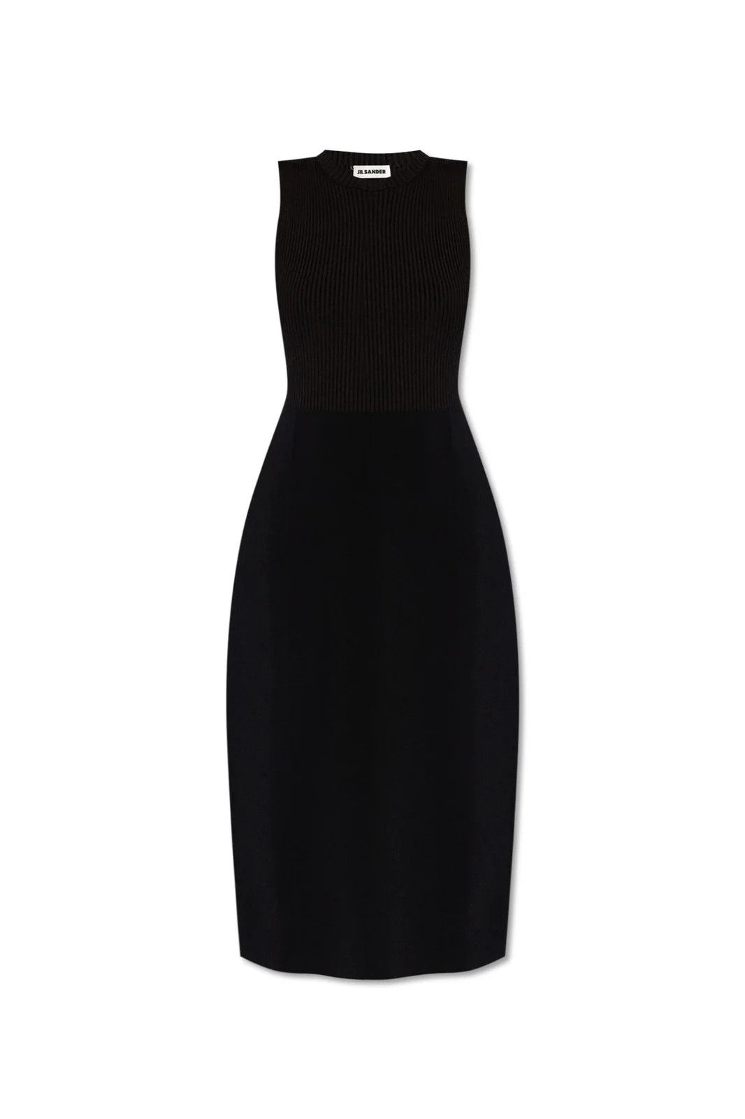 Jil Sander o1w1db10825 Sleeve Crewneck Long Dress in Black Size S / US 4 / IT 40 - 1 Preview