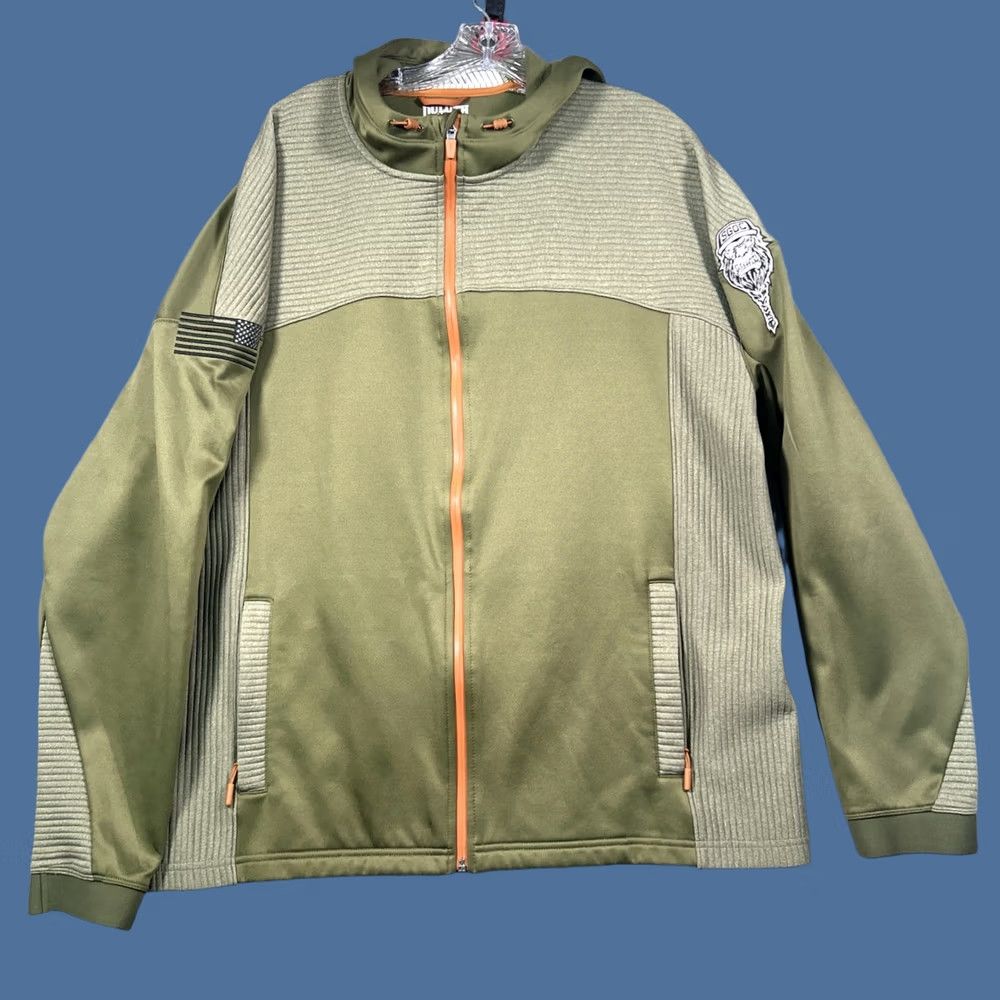 Duluth Trading Company Duluth Trading Co Performance Jacket Mens XL Green Hooded Full Zip Windbreaker USA Flag Outdoor SGDC Size US XL / EU 56 / 4 - 1 Thumbnail
