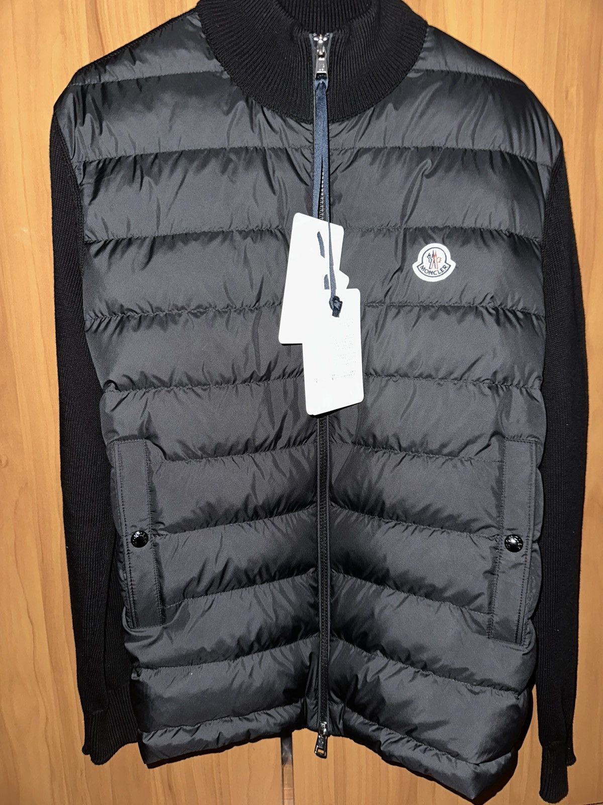 Moncler MONCLER Panelled Cotton and Quilted Shell Down Zip-Up Size US L / EU 52-54 / 3 - 1 Thumbnail